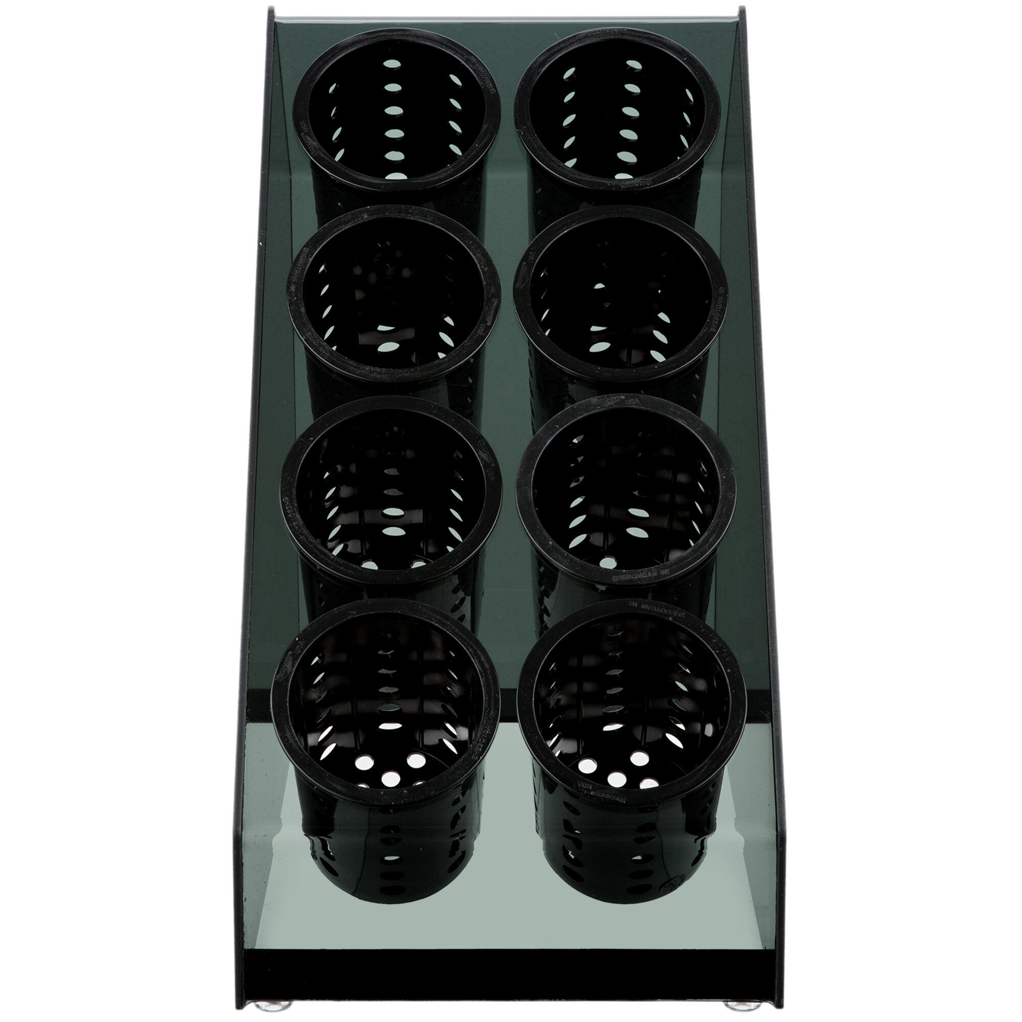 Vollrath CTFWH8B Black Countertop 8Cylinder Flatware Organizer with