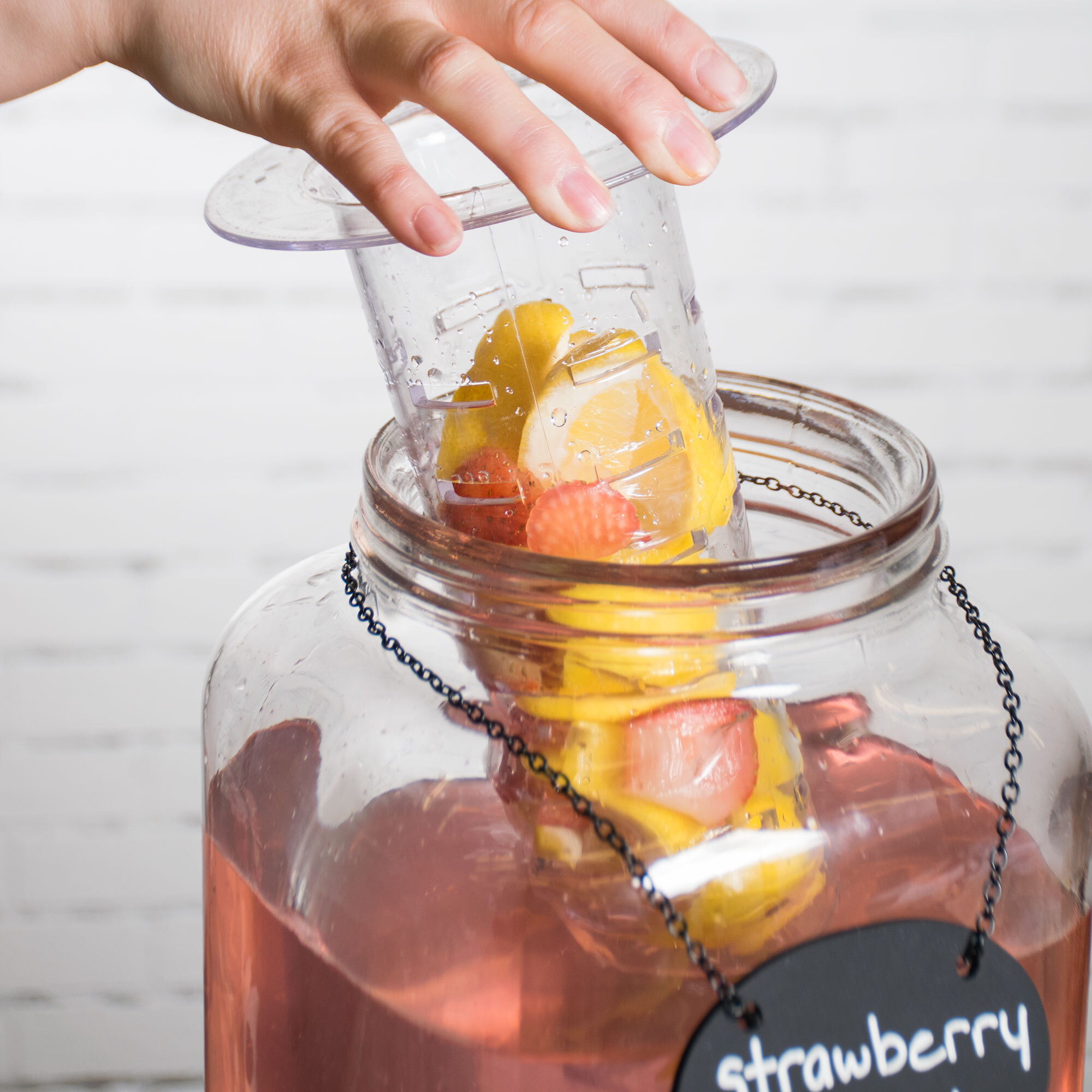 Core Glass Beverage Dispenser Ice Core and Infuser Set