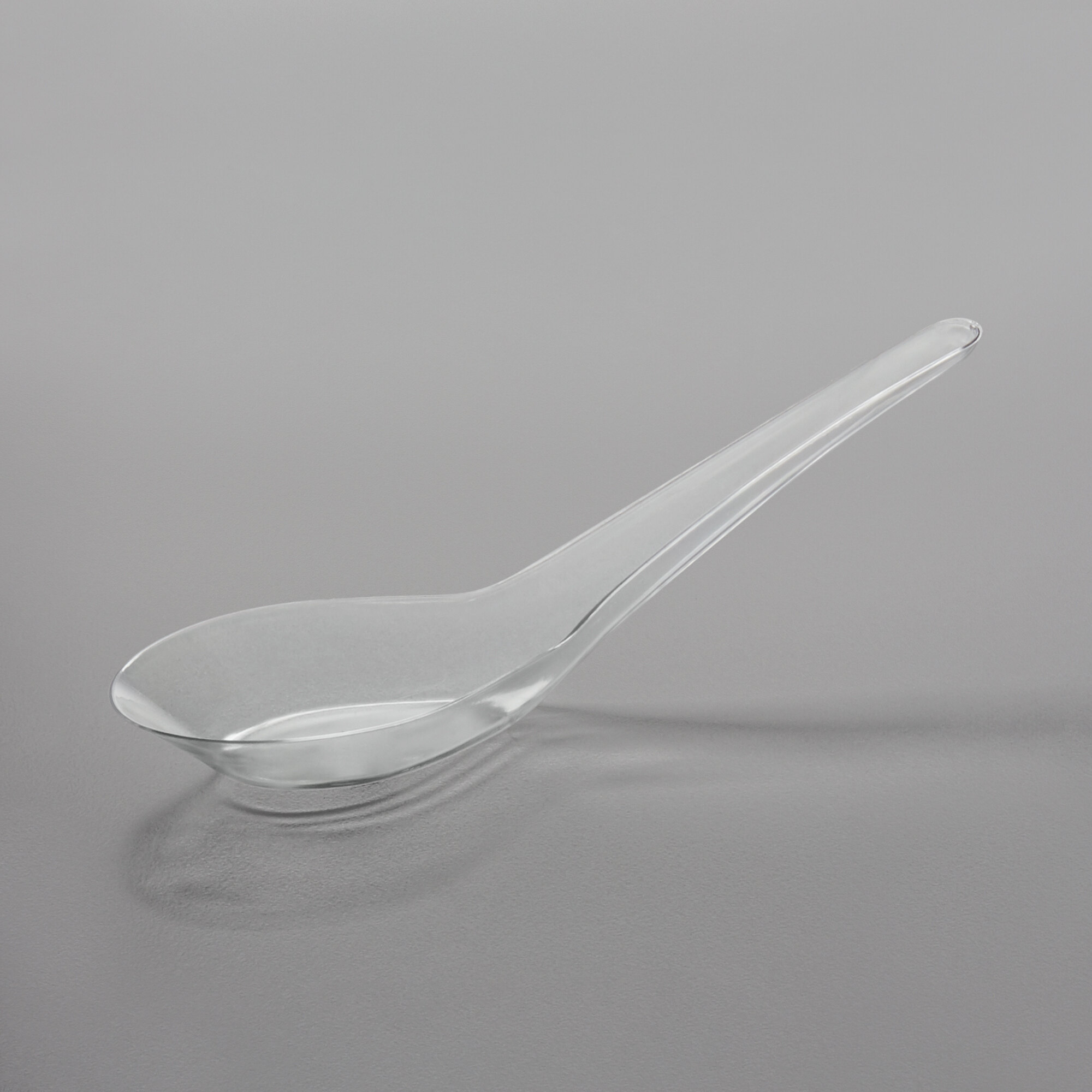 Visions 5 1/2" Clear Plastic Asian Soup Spoon 200/Case