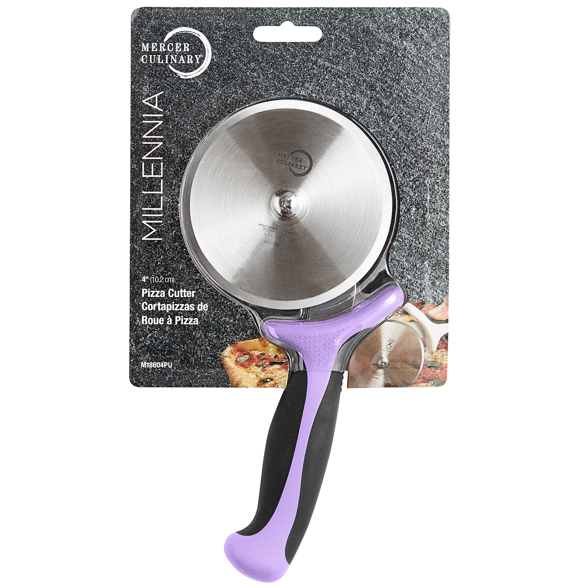 Mercer Culinary M18604PU Millennia® 4" High Carbon Steel Pizza Cutter