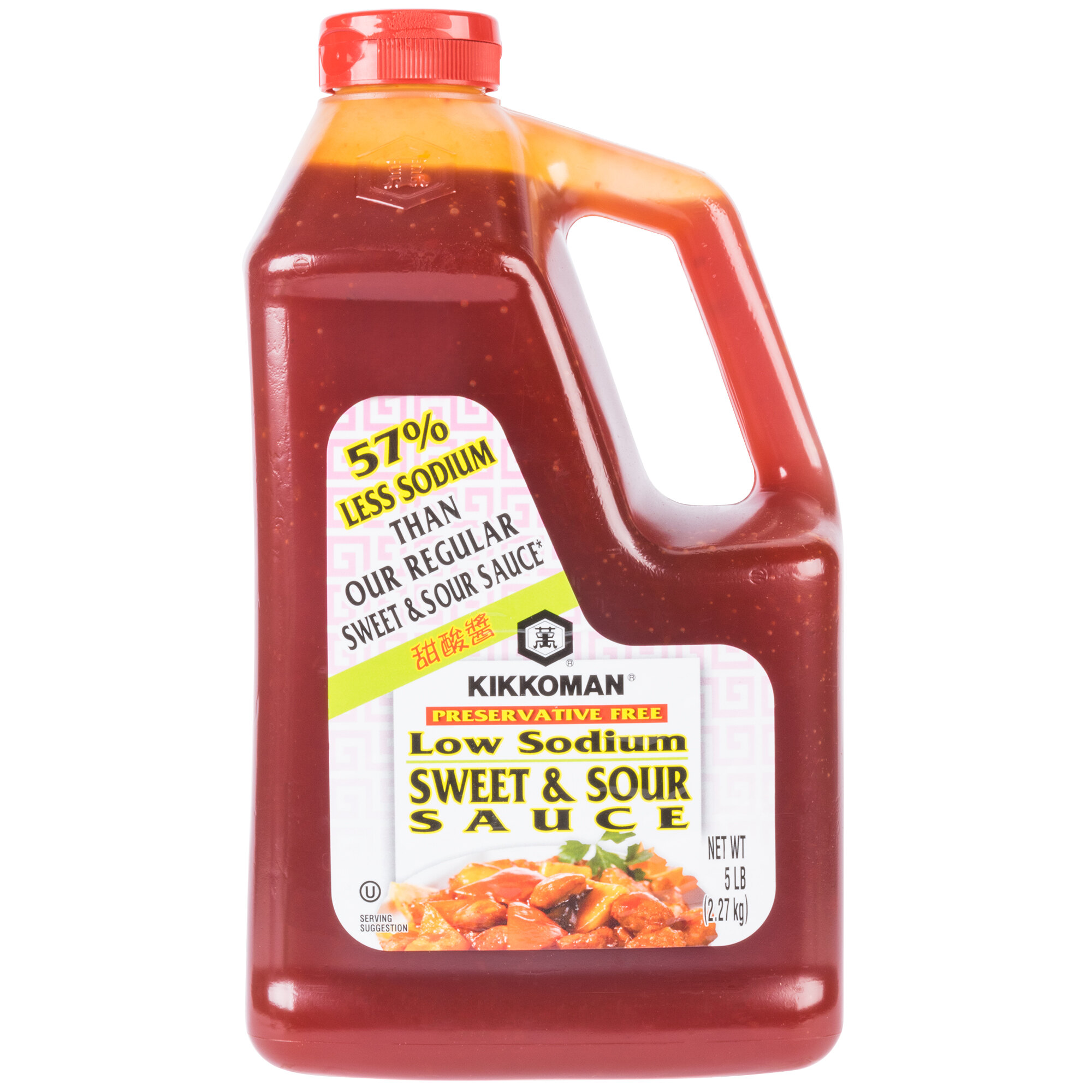 Kikkoman 5 lb. Less Sodium Preservative Free Sweet and Sour Sauce