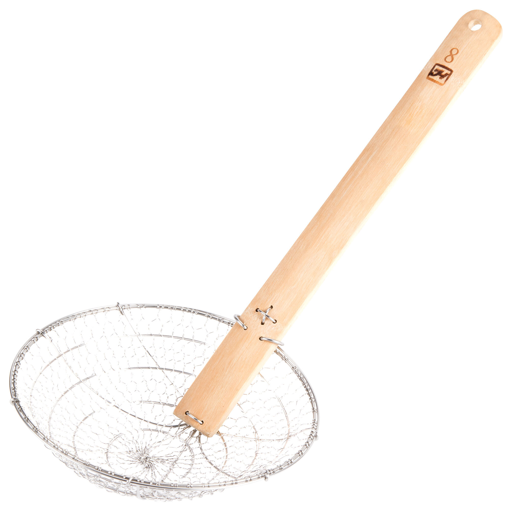 8" Round BambooHandled Coarse Skimmer