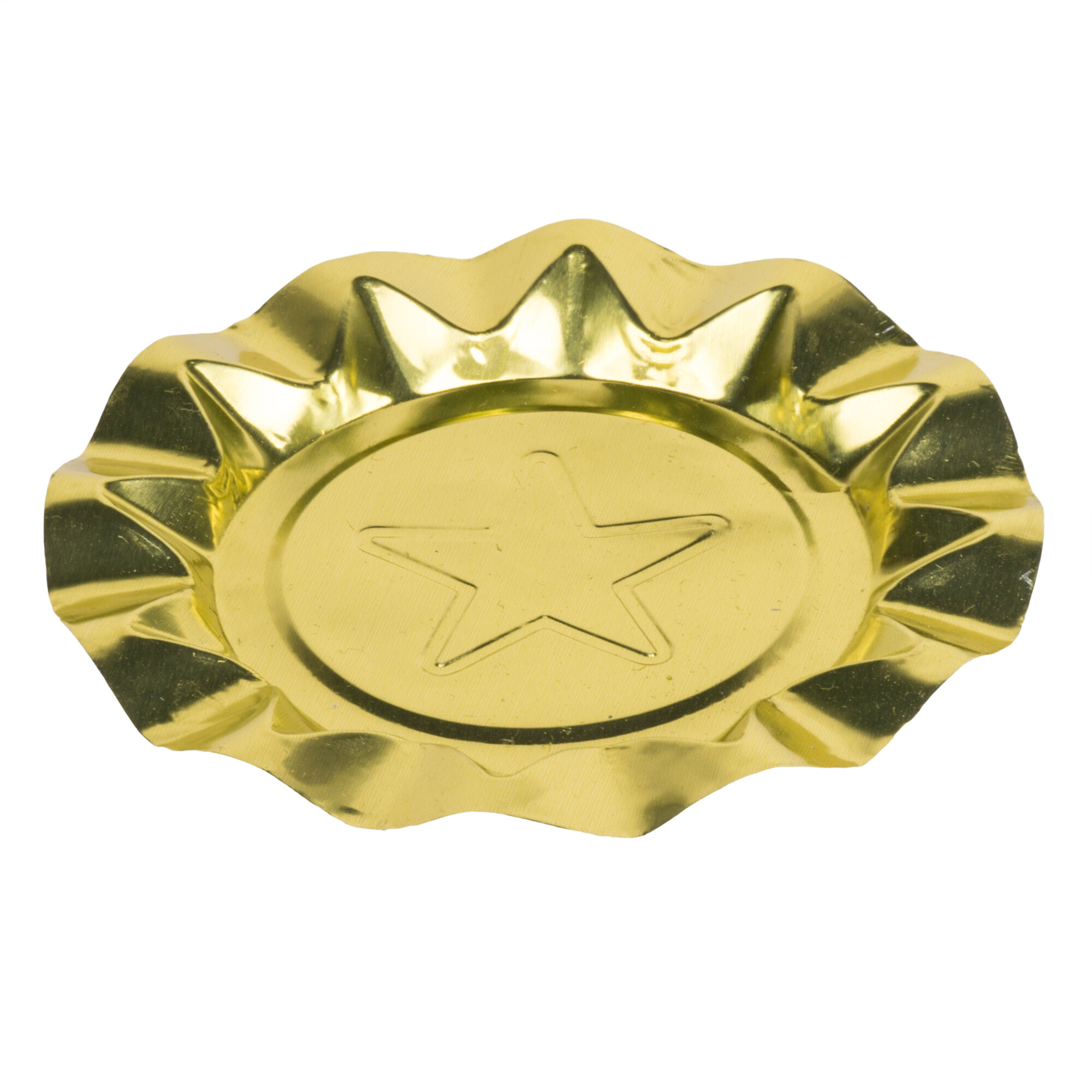 Royal Paper LA200P 4 1/8" Disposable Aluminum Foil Ashtray with Gold Star Design 250/Box
