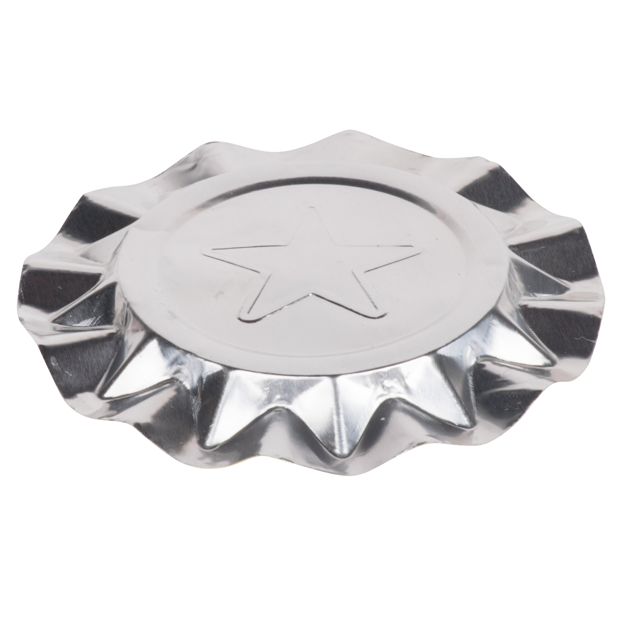 Royal Paper LA200P 4 1/8" Disposable Aluminum Foil Ashtray with Gold Star Design 250/Box
