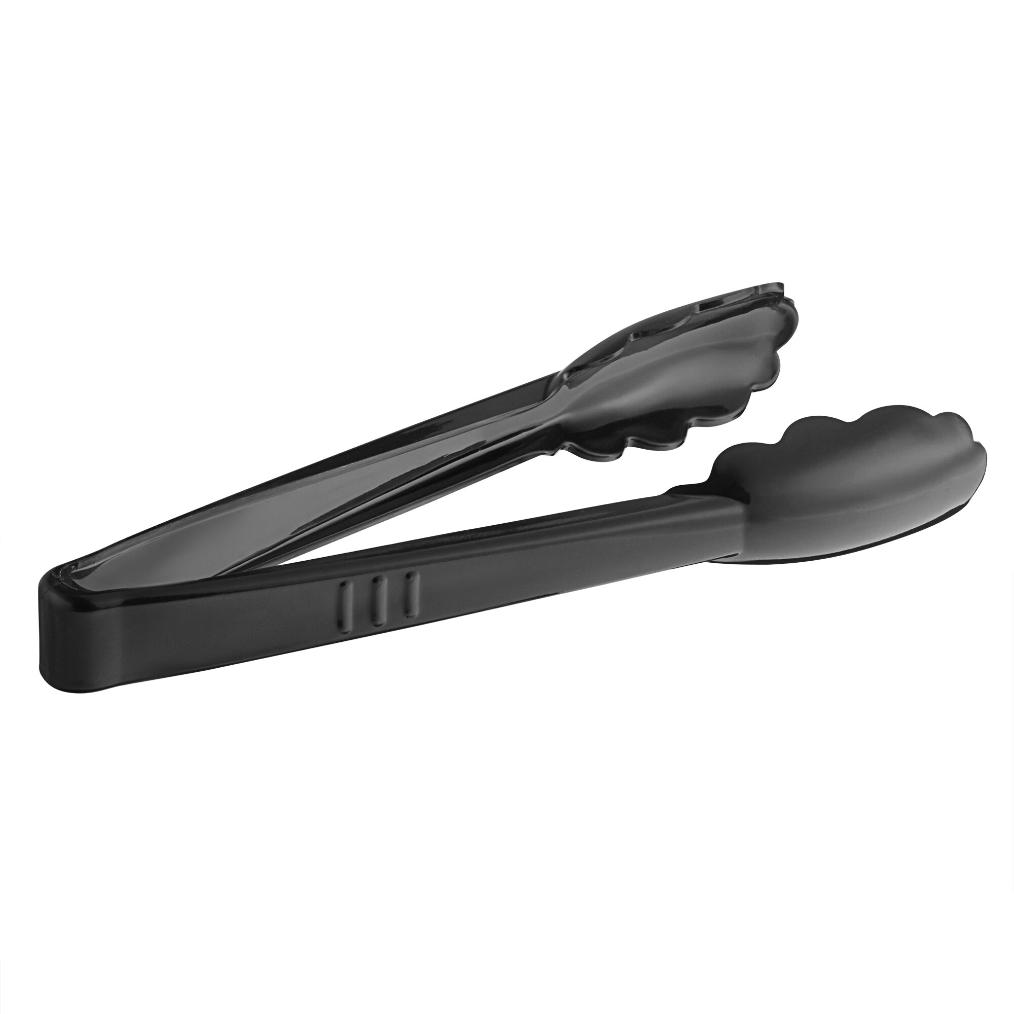 Visions 9" Extra HeavyDuty Black Disposable Polypropylene Tongs 24/Case