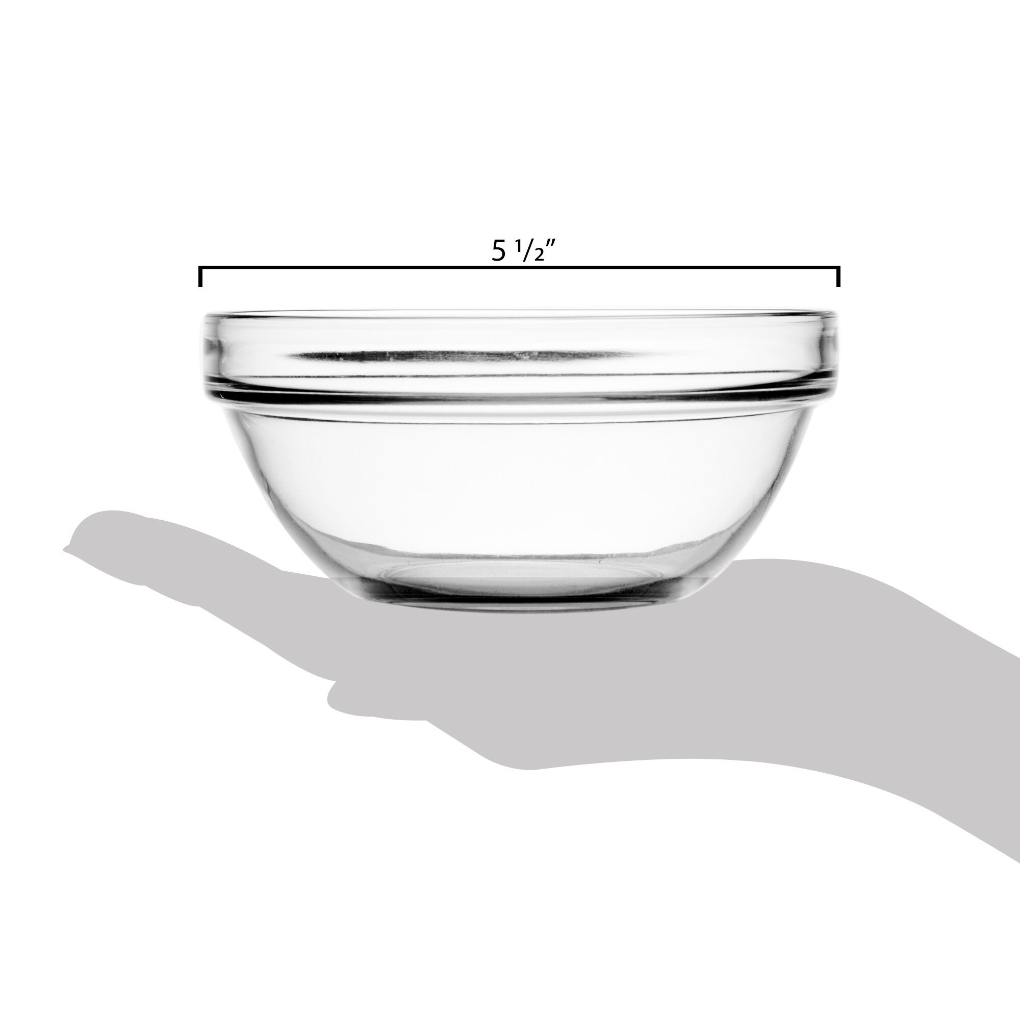 Arcoroc E9160 Stackable 21 Oz Glass Ingredient Bowl By Arc Cardinal 36case 8038