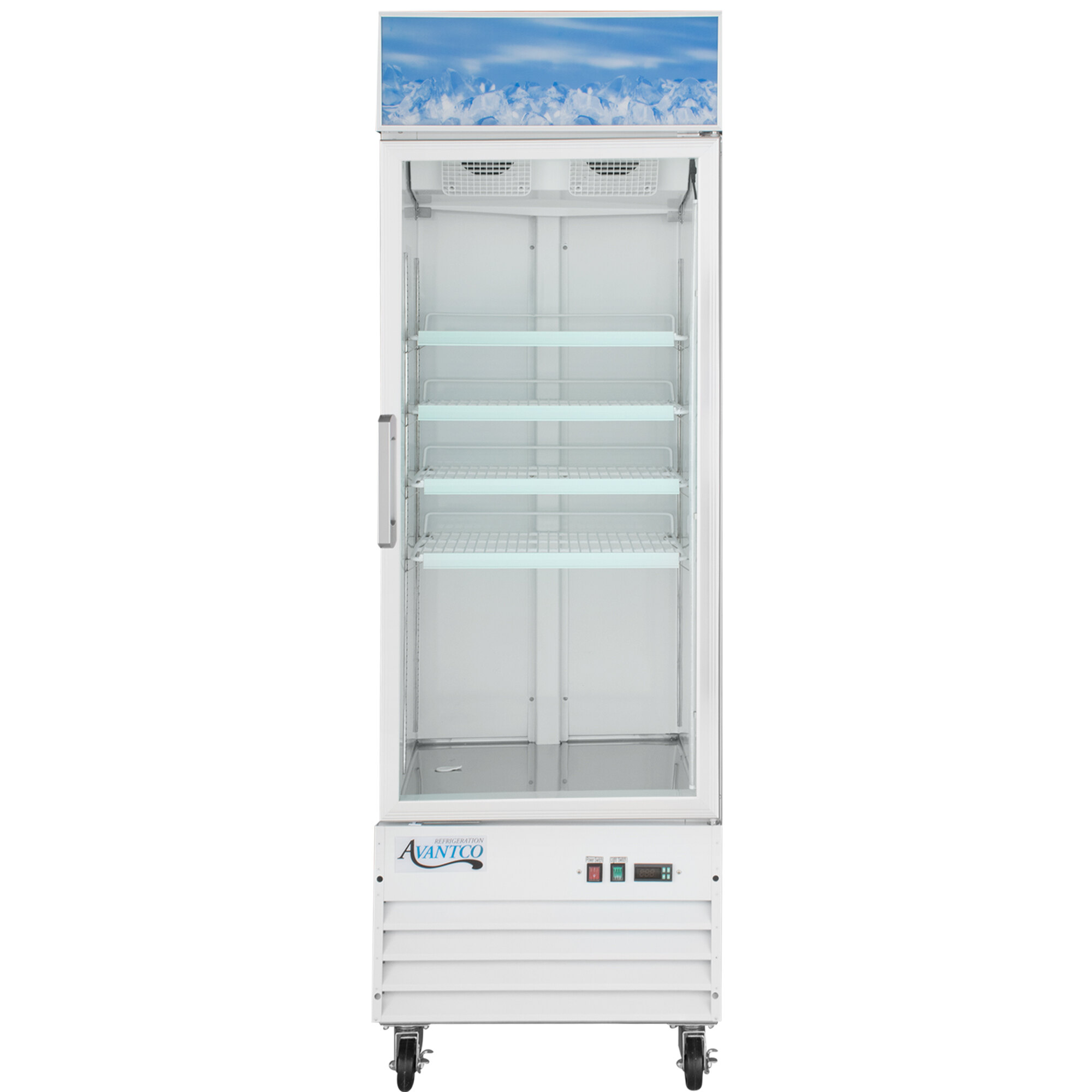 Avantco GDC12FHC 27 1/8" White Swing Glass Door Merchandiser Freezer