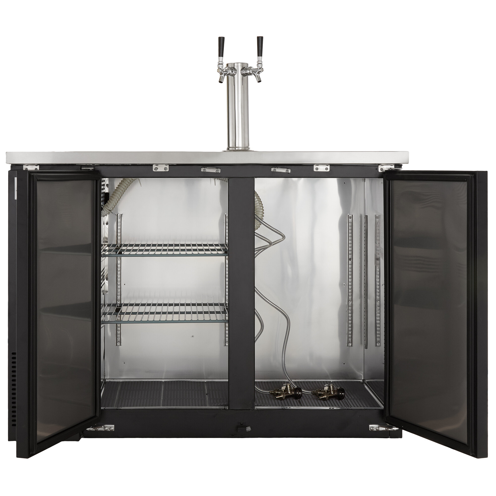 Avantco UDD48HC Double Tap Kegerator Beer Dispenser Black, (2) 1/2