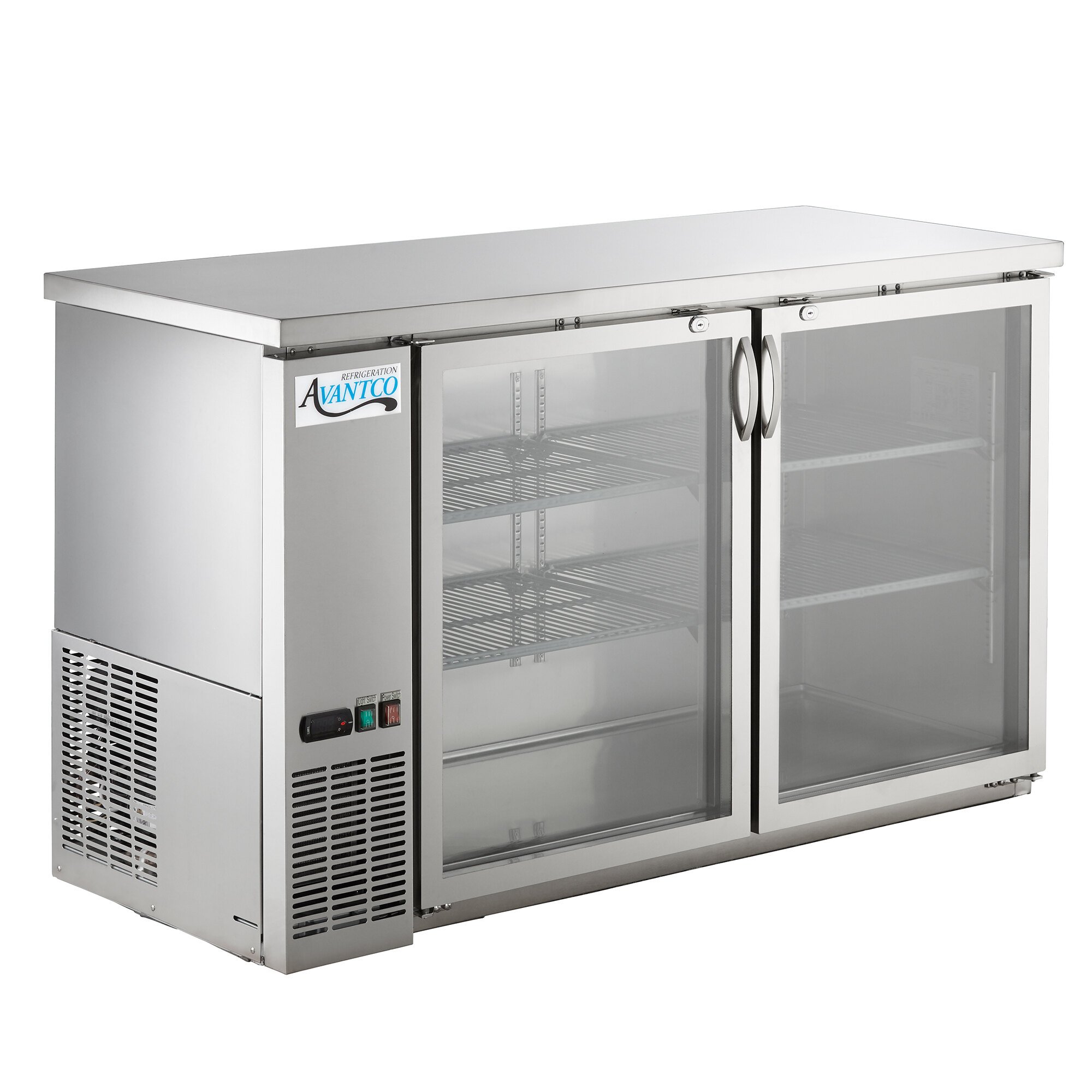 Stainless Steel Bar Fridge Avantco Ubb 60g Hc S 60 Glass Door Back Bar Refrigerator 0536