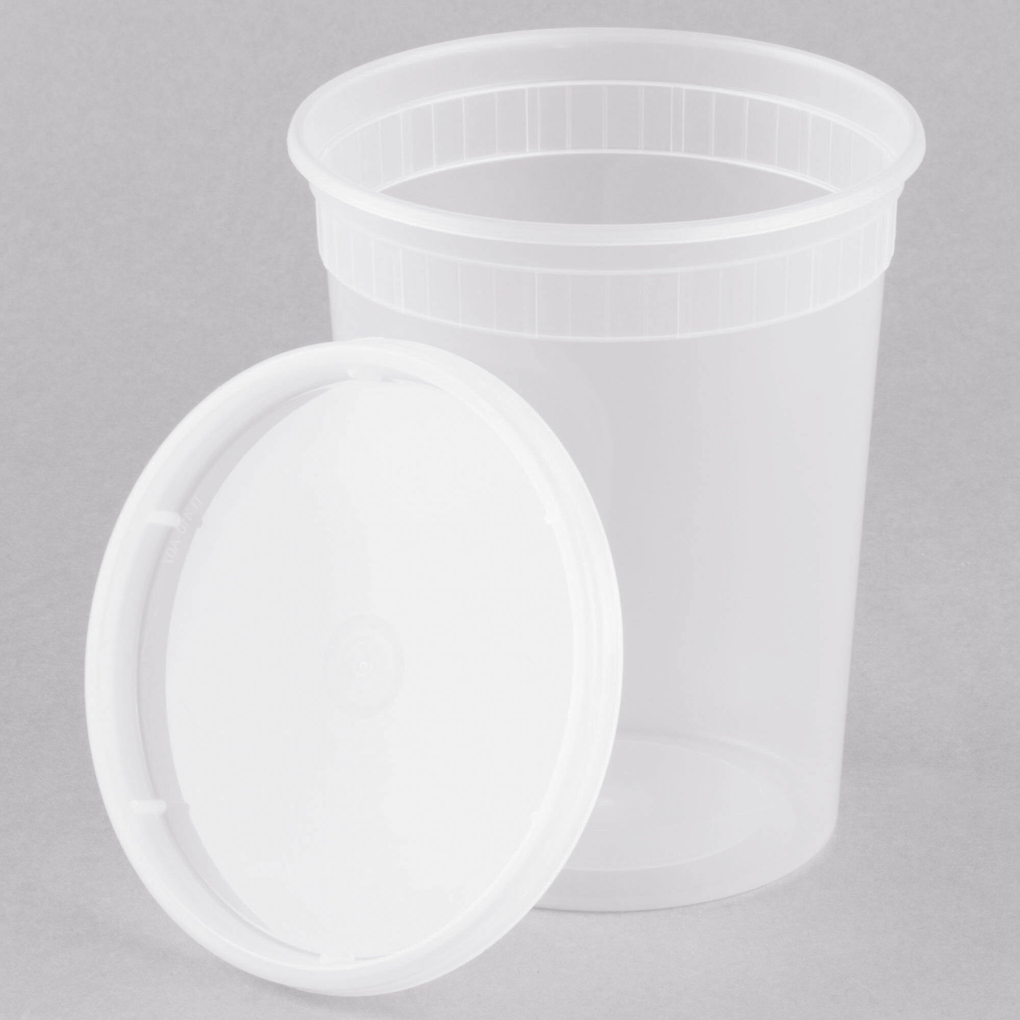 32 oz. Plastic Deli Containers with Lids - 240/Case