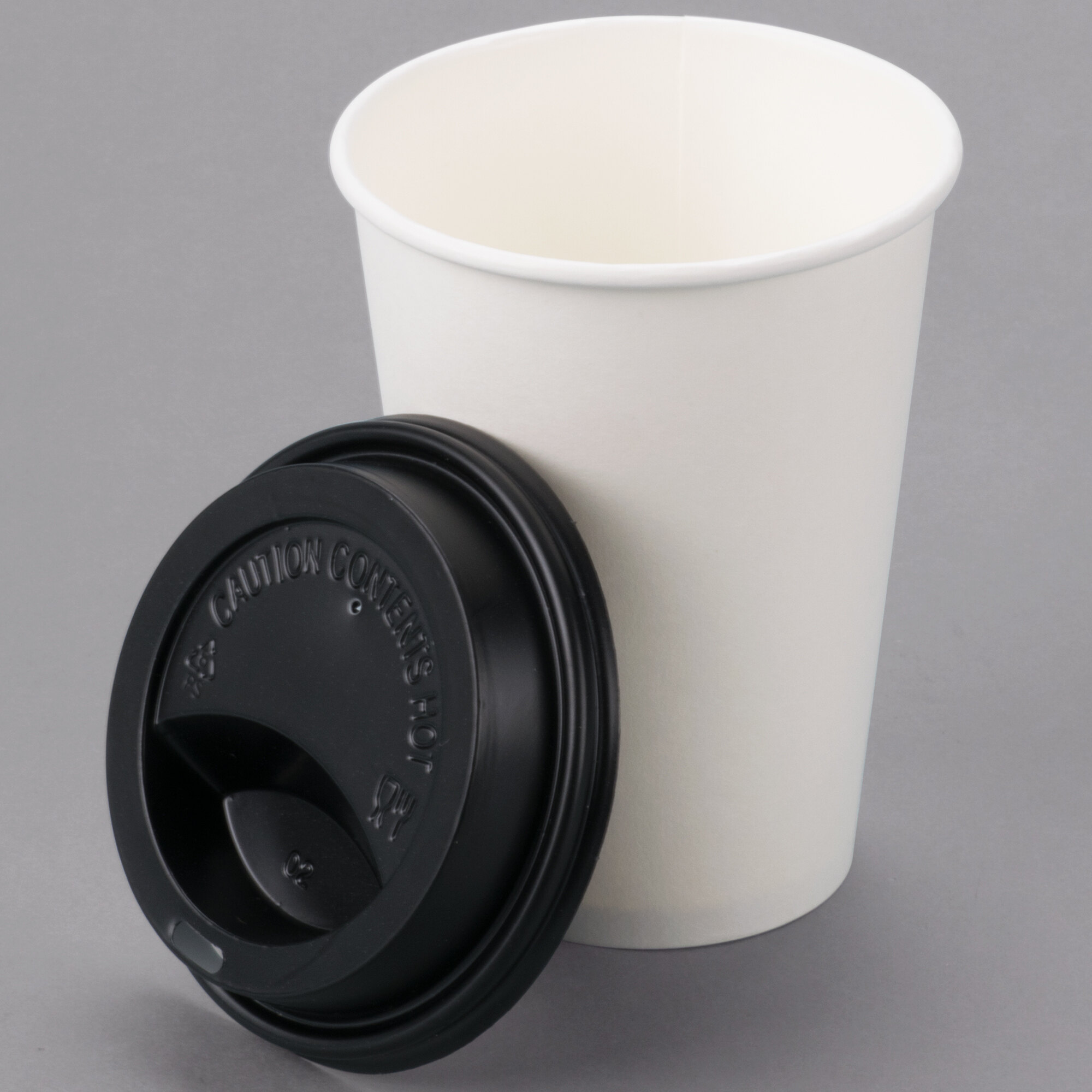 Choice 12 Oz White Poly Paper Hot Cup And Lid 100 Pack