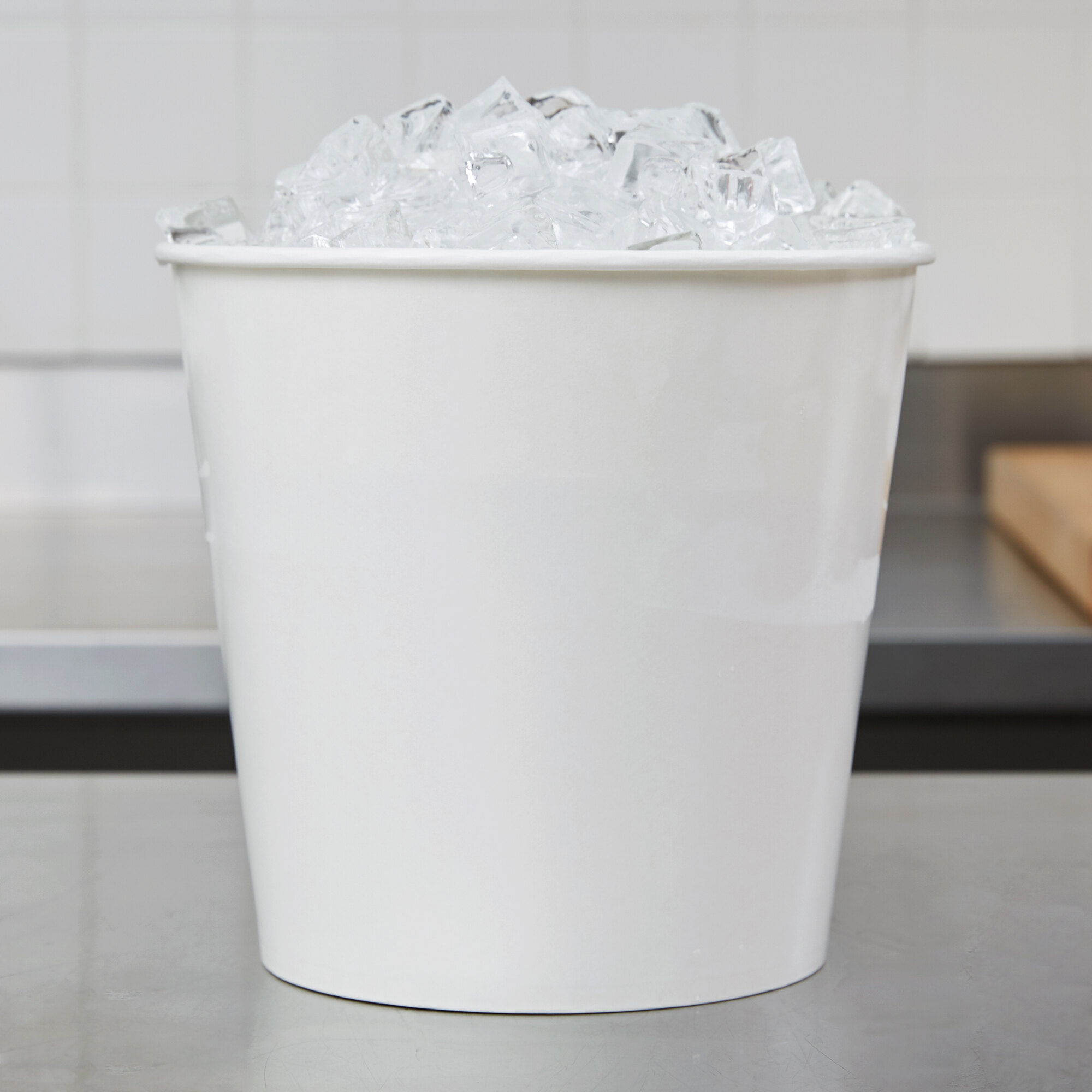 Lavex Lodging 10 lb. White Disposable Paper Ice Bucket 150/Case