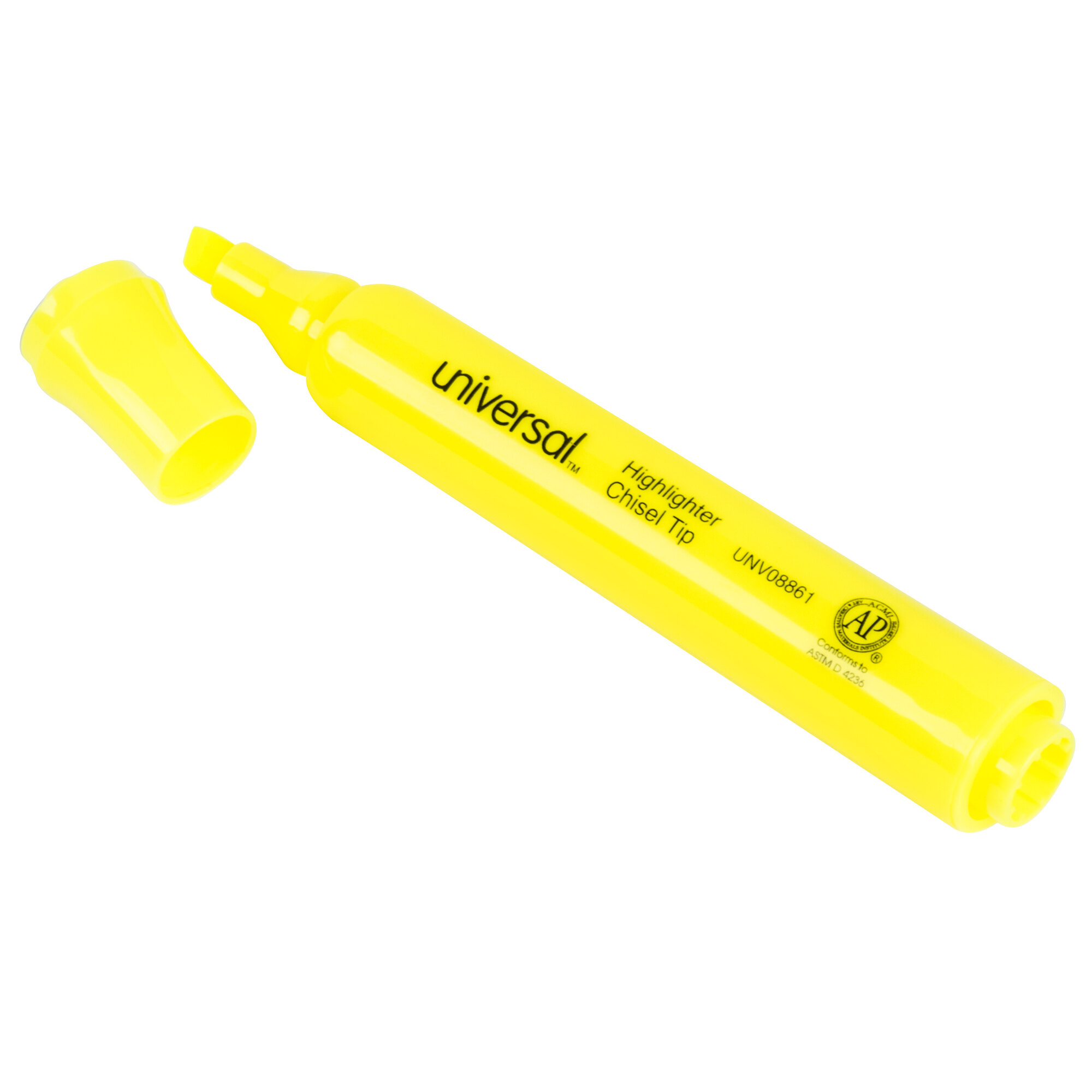 Universal UNV08861 Fluorescent Yellow Chisel Tip Desk Style Highlighter ...