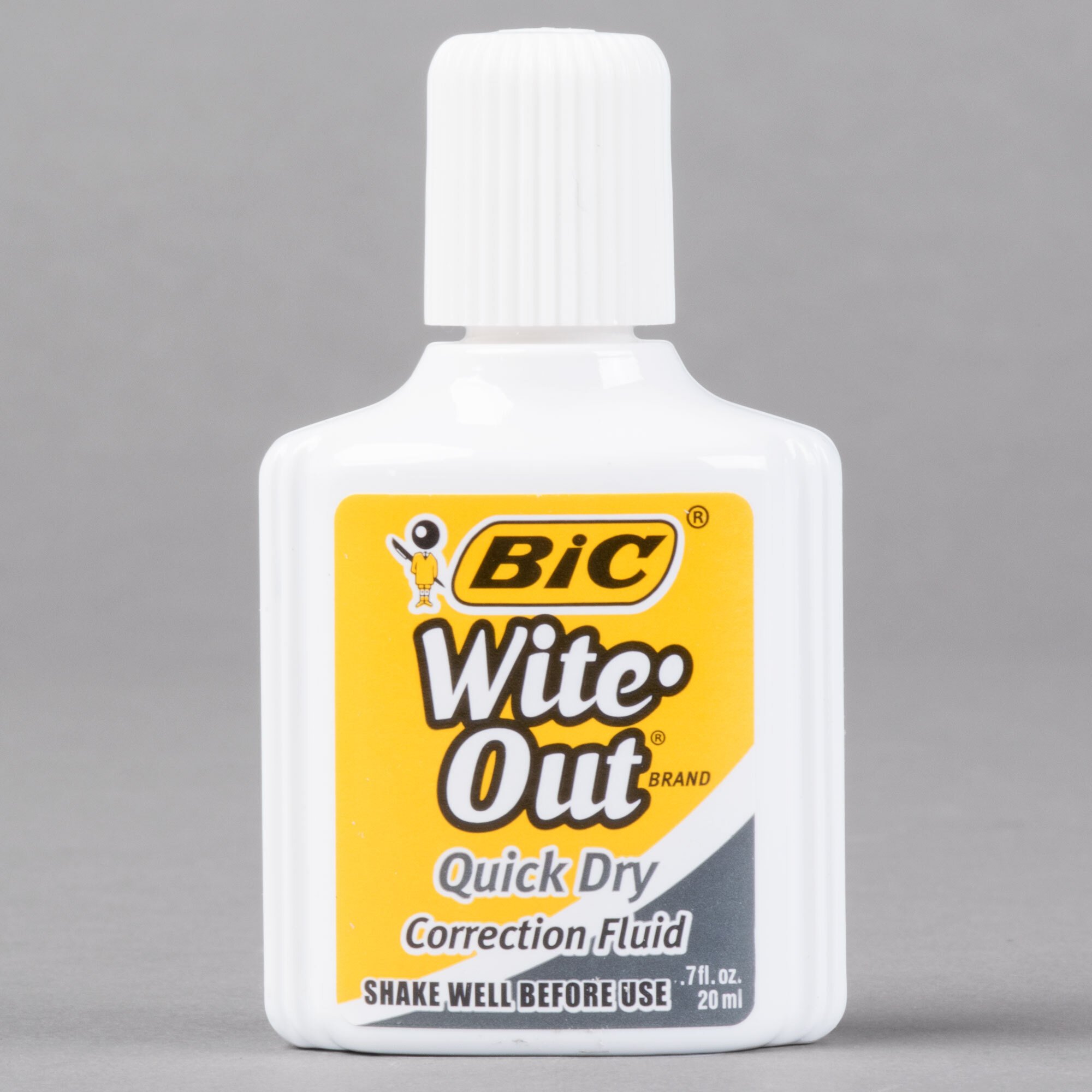 BIC WOFQD324 WiteOut Quick Dry Corrective Fluid 20 mL Bottle 3/Pack