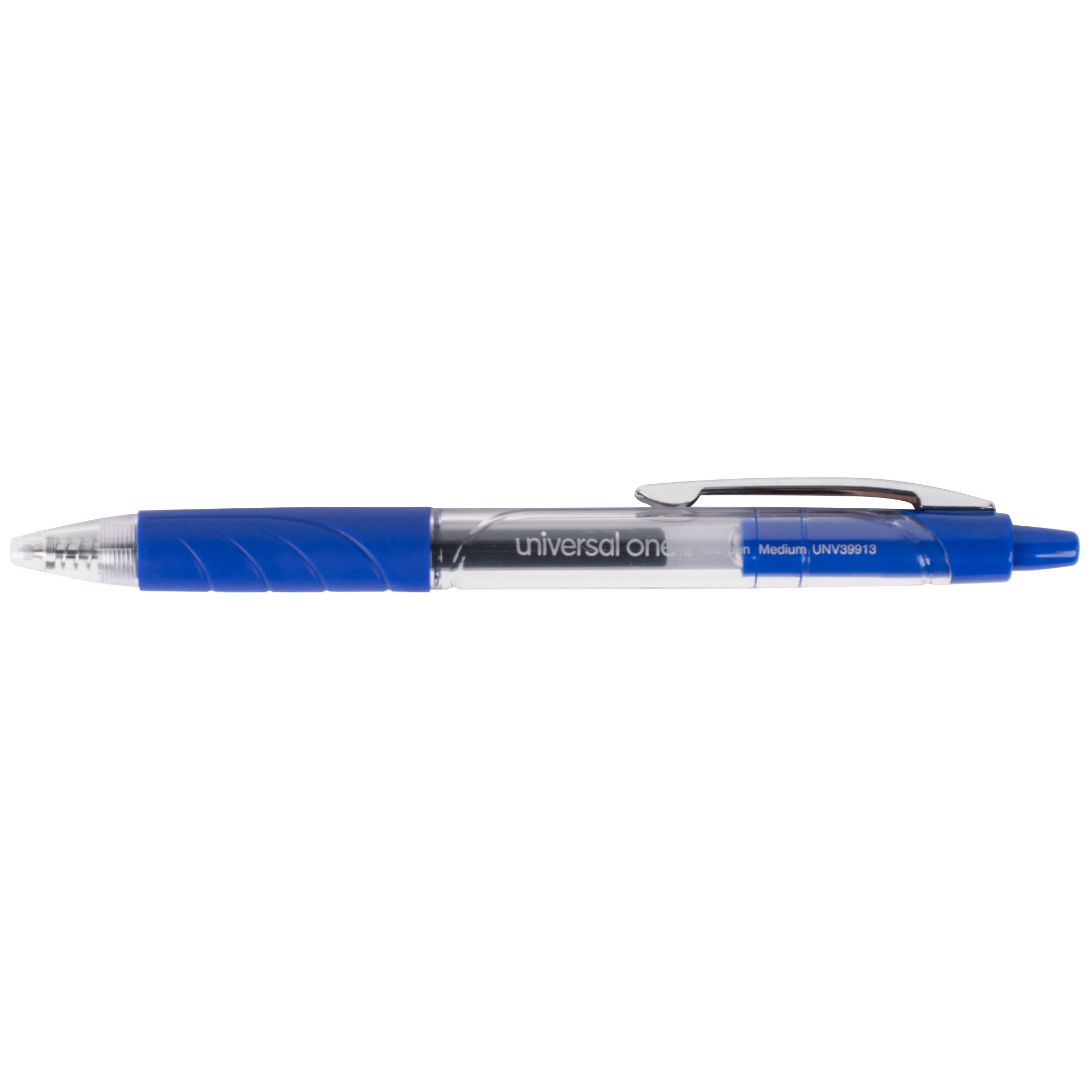 Universal One UNV39913 Blue Medium Point 0.7mm Clear Retractable