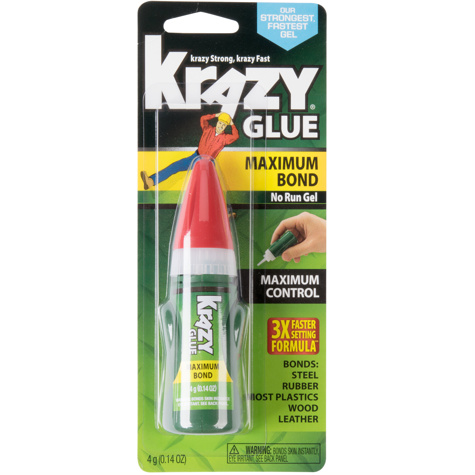 Krazy Glue KG98848R Colla Istantanea A Colori - 5,1 Gr, Pennello Applicatore, Asciuga Trasparente - 3