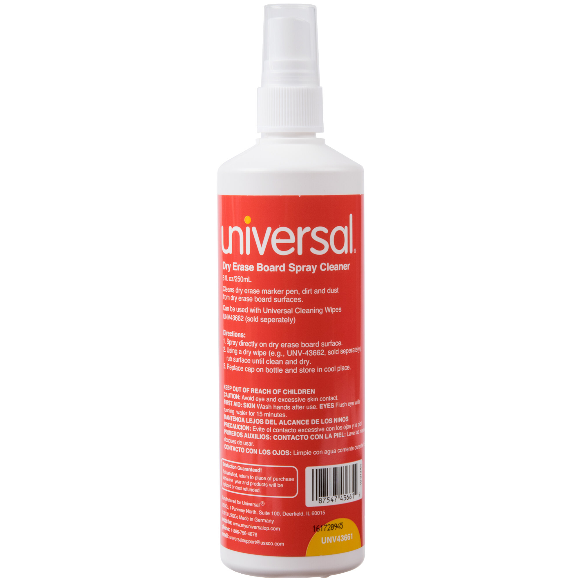 Universal UNV43661 8 oz. Dry Erase Spray Cleaner