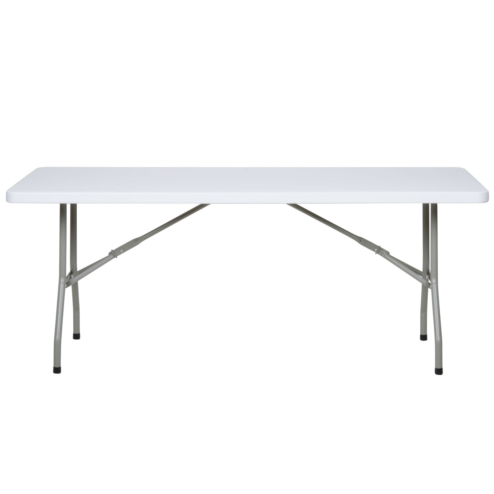 Folding Table, 30" x 72" Heavy Duty Plastic, White Granite Lancaster