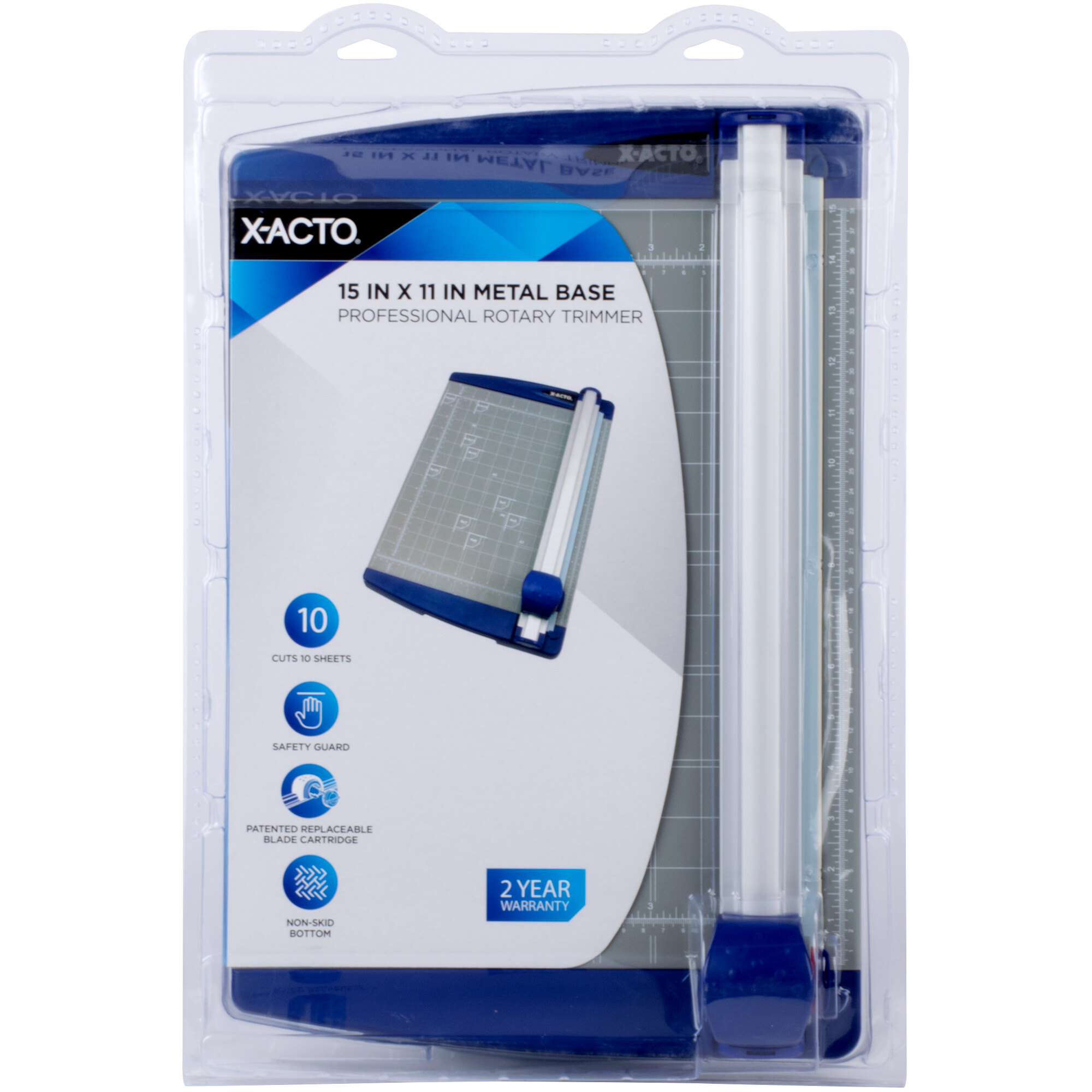 XActo 26455 11" x 15" 10 Sheet Rotary Paper Trimmer with Metal Base