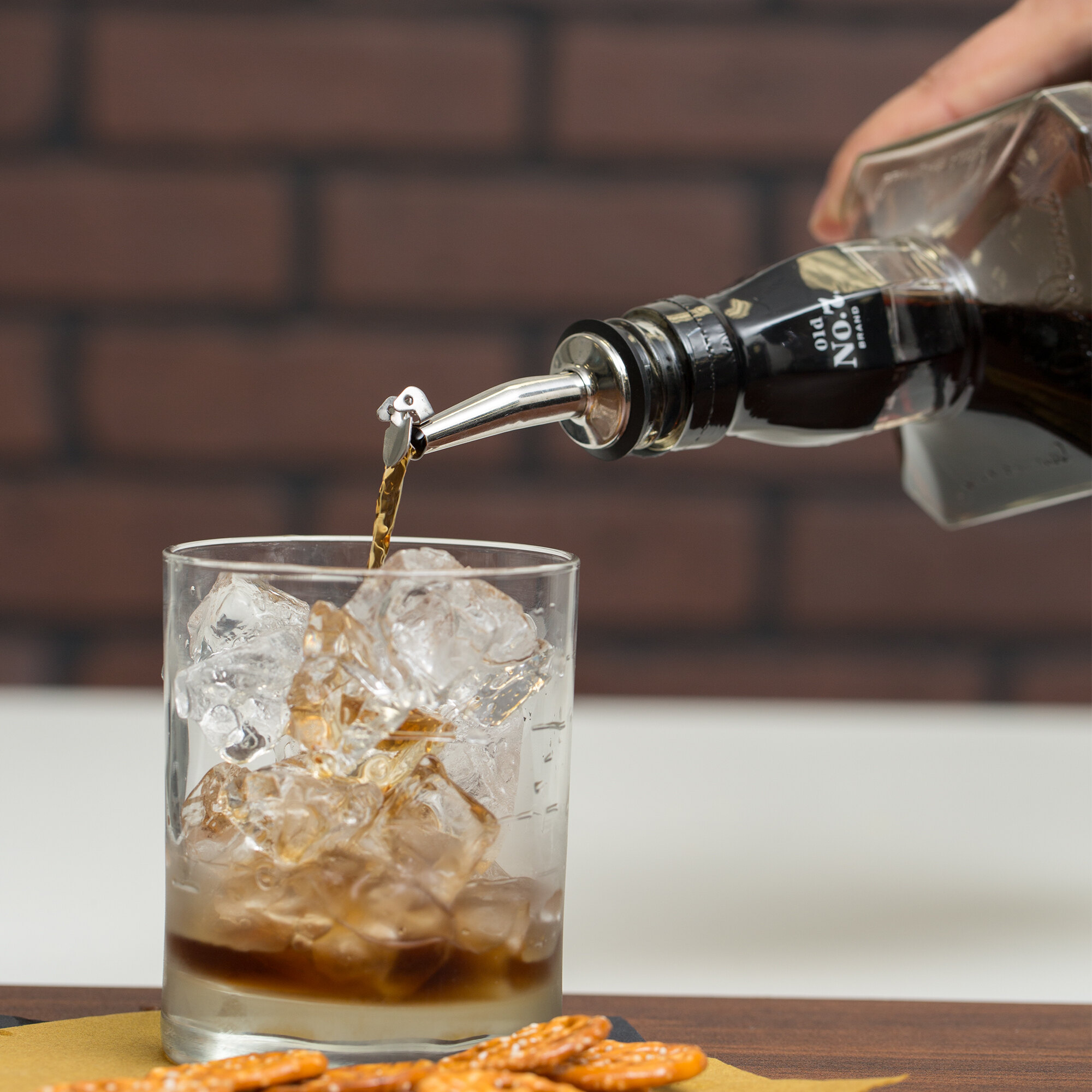 Choice Stainless Steel Tapered Liquor Pourer with Flip Cap 12/Pack