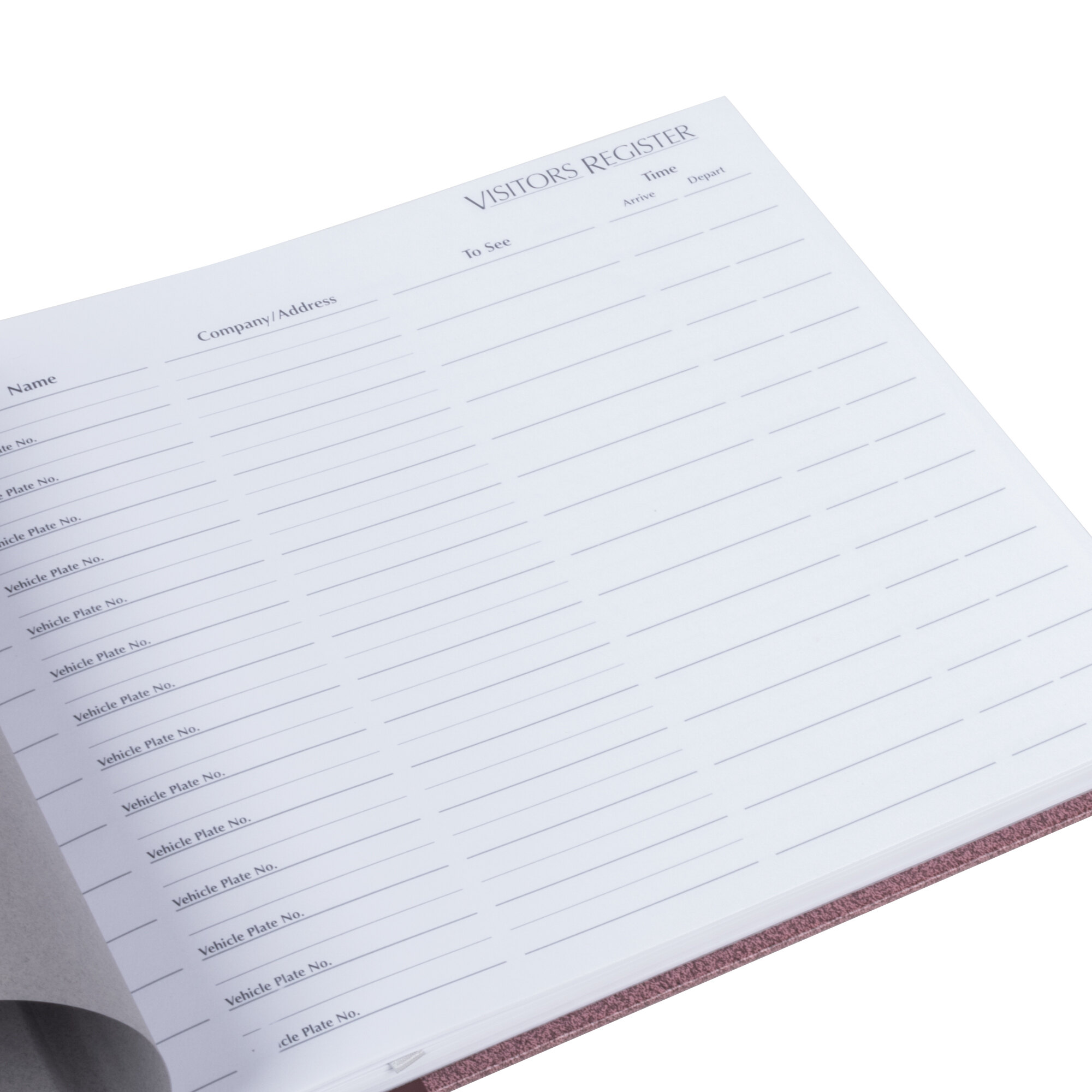 Rediform 57803 8 1/2" x 9 7/8" Burgundy Hardcover Visitor Register Book