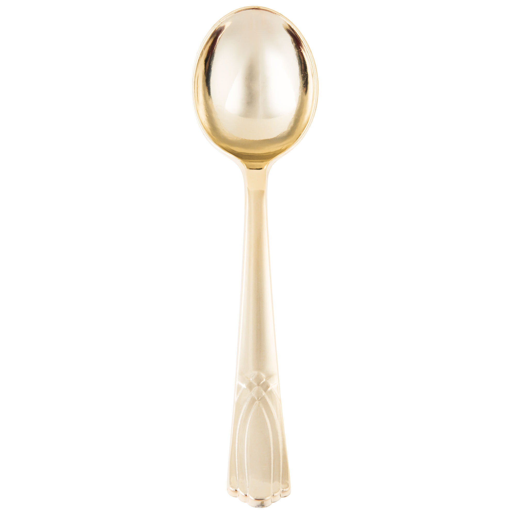 Gold Visions 6" Gold Look Heavy Weight Plastic Soup Spoon 25/Pack