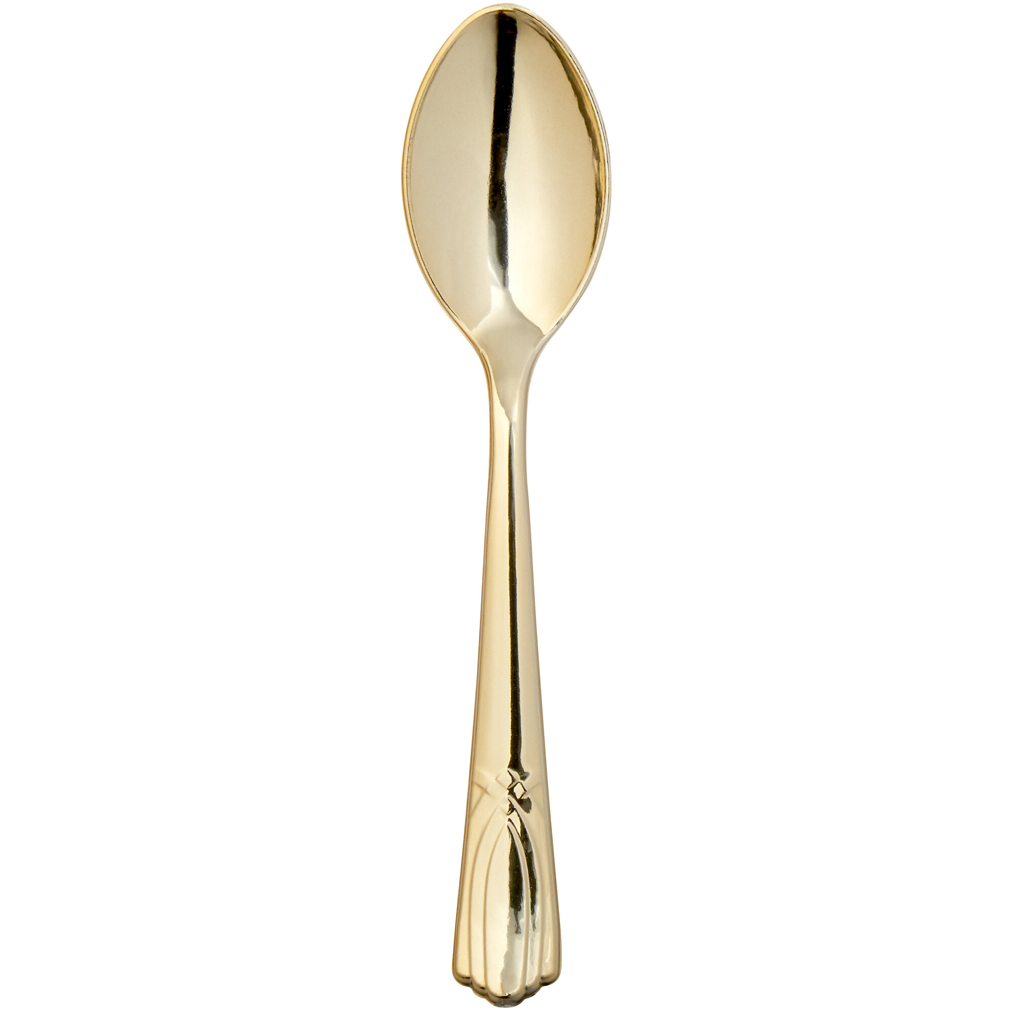 Gold Plastic Spoons Gold Visions 6 1/2" Gold Look Heavy Weight
