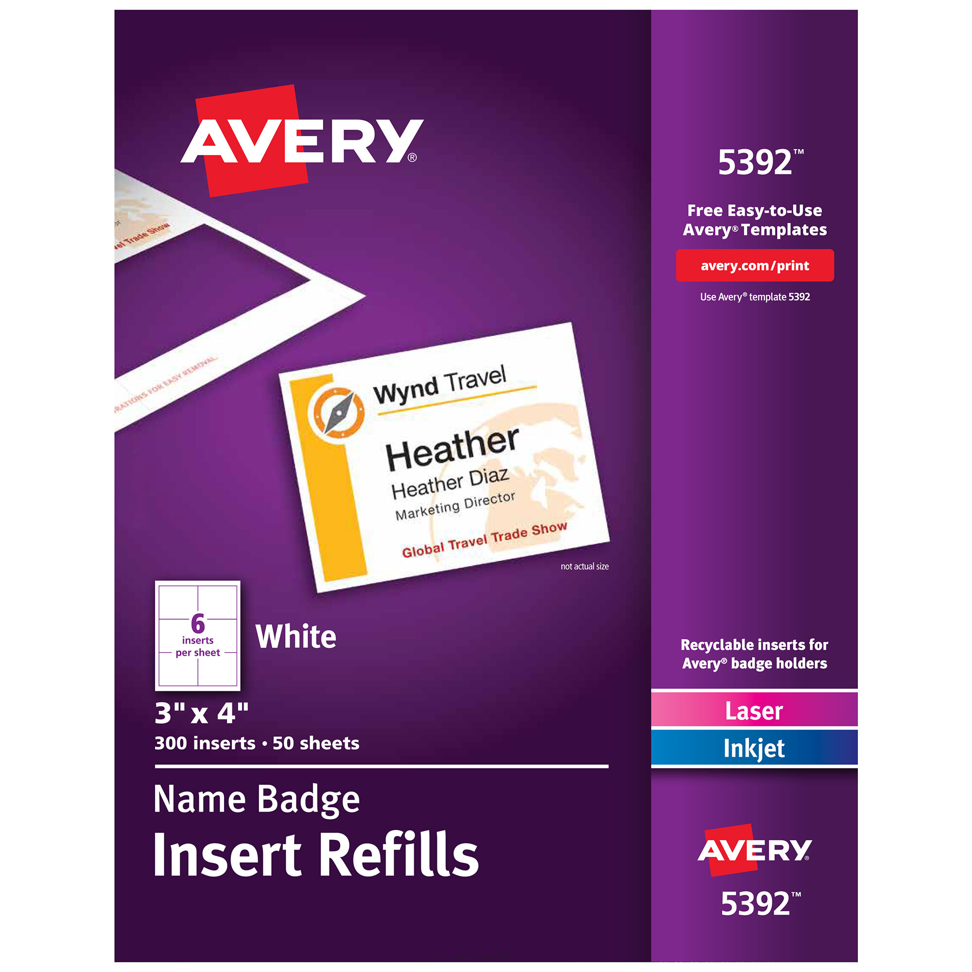 avery-5392-3-x-4-white-badge-holder-laser-inkjet-insert-refills