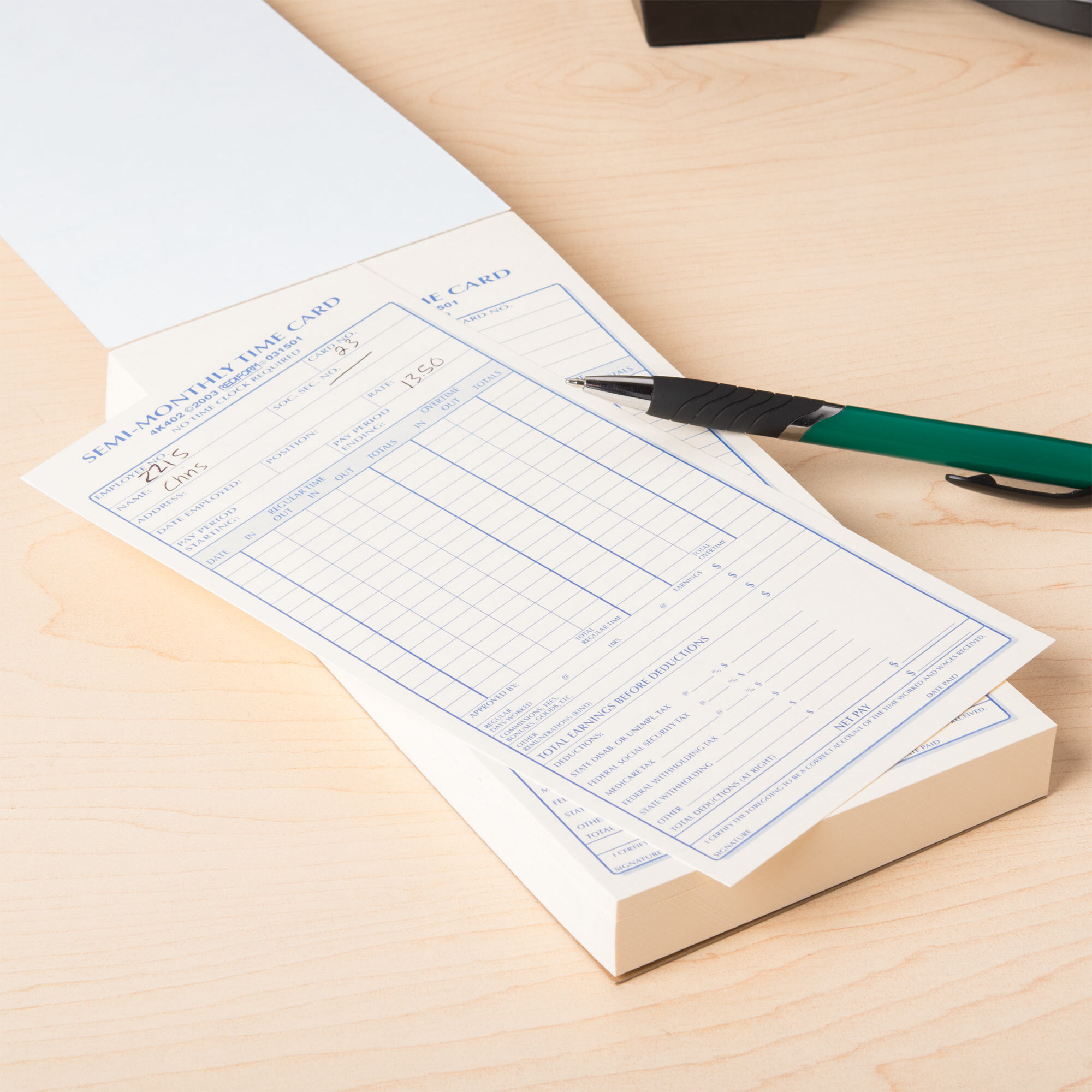 Rediform Office 4K402 SemiMonthly Employee Time Card Book 100 Sheets Rediform RED4K402
