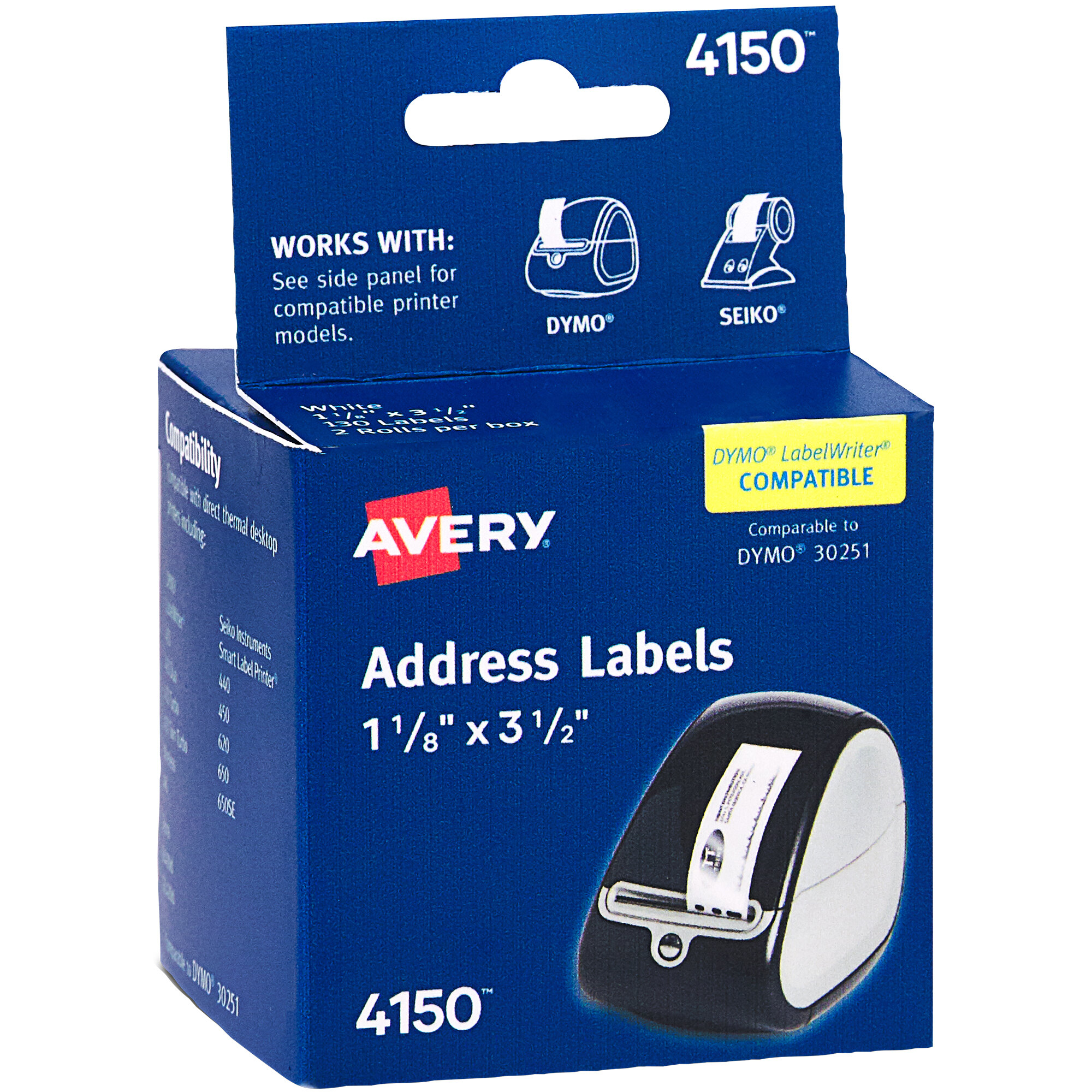 Avery 4150 1 18 X 3 12 White Thermal Address Labels 260box 4832