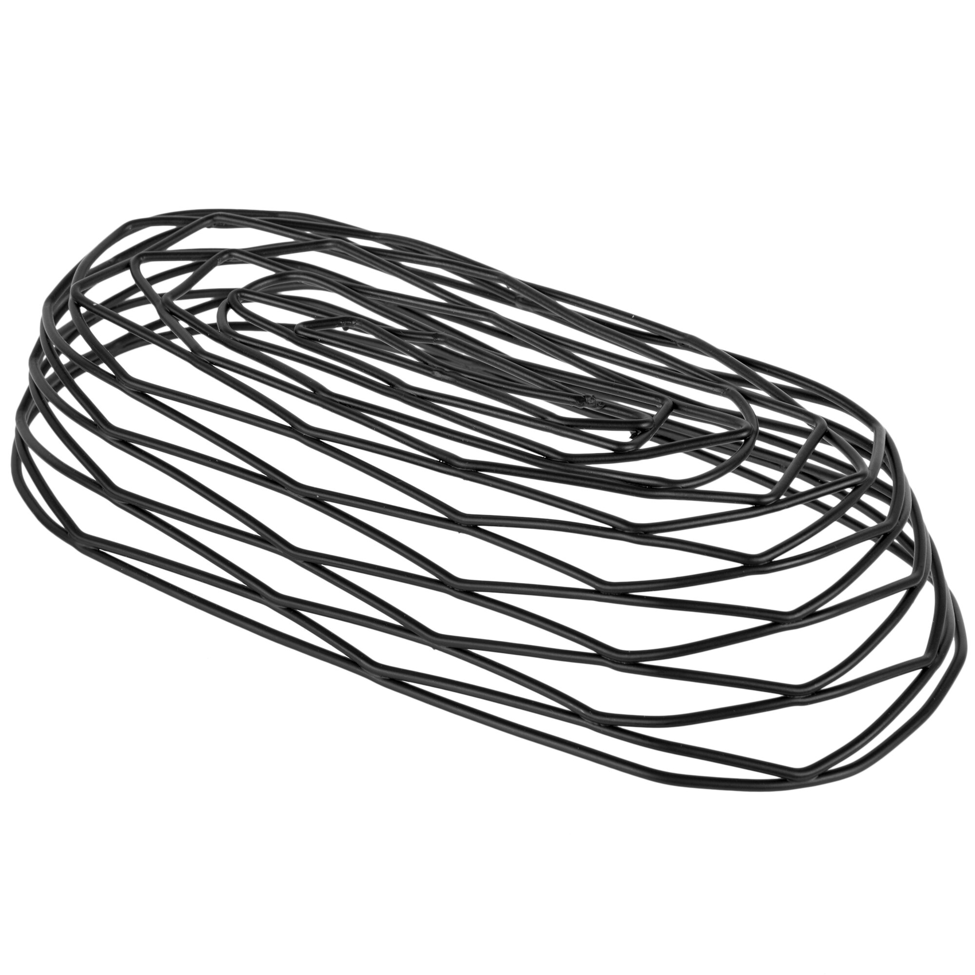 Tablecraft BK11709 Artisan Oblong Black Wire Basket 9" x 4" x 2"