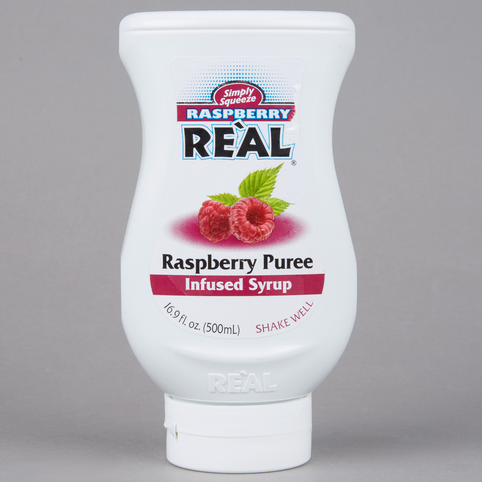Real 16.9 fl. oz. Raspberry Puree Infused Syrup
