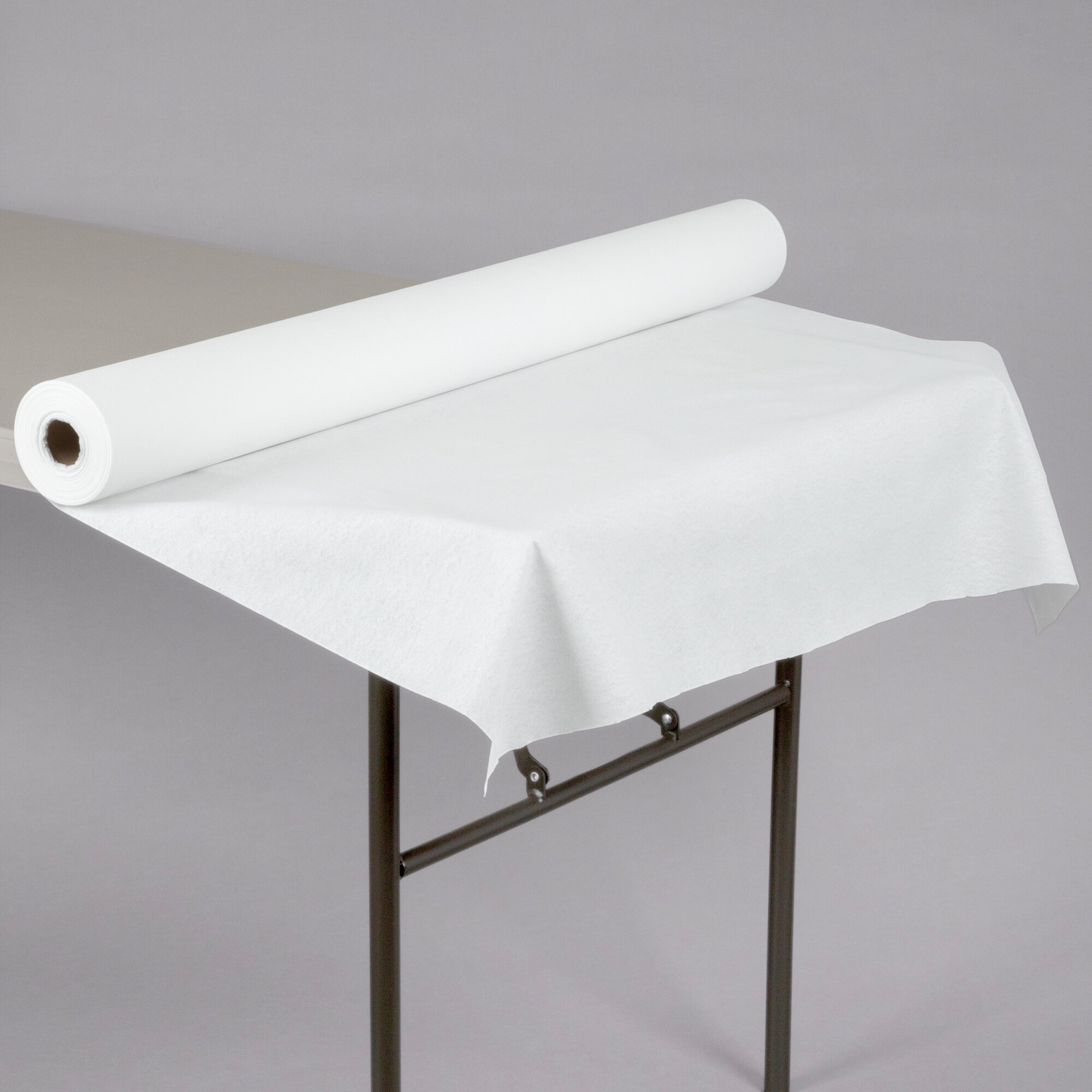 Hoffmaster 260047 40" x 100' LinenLike White Paper Roll Table Cover
