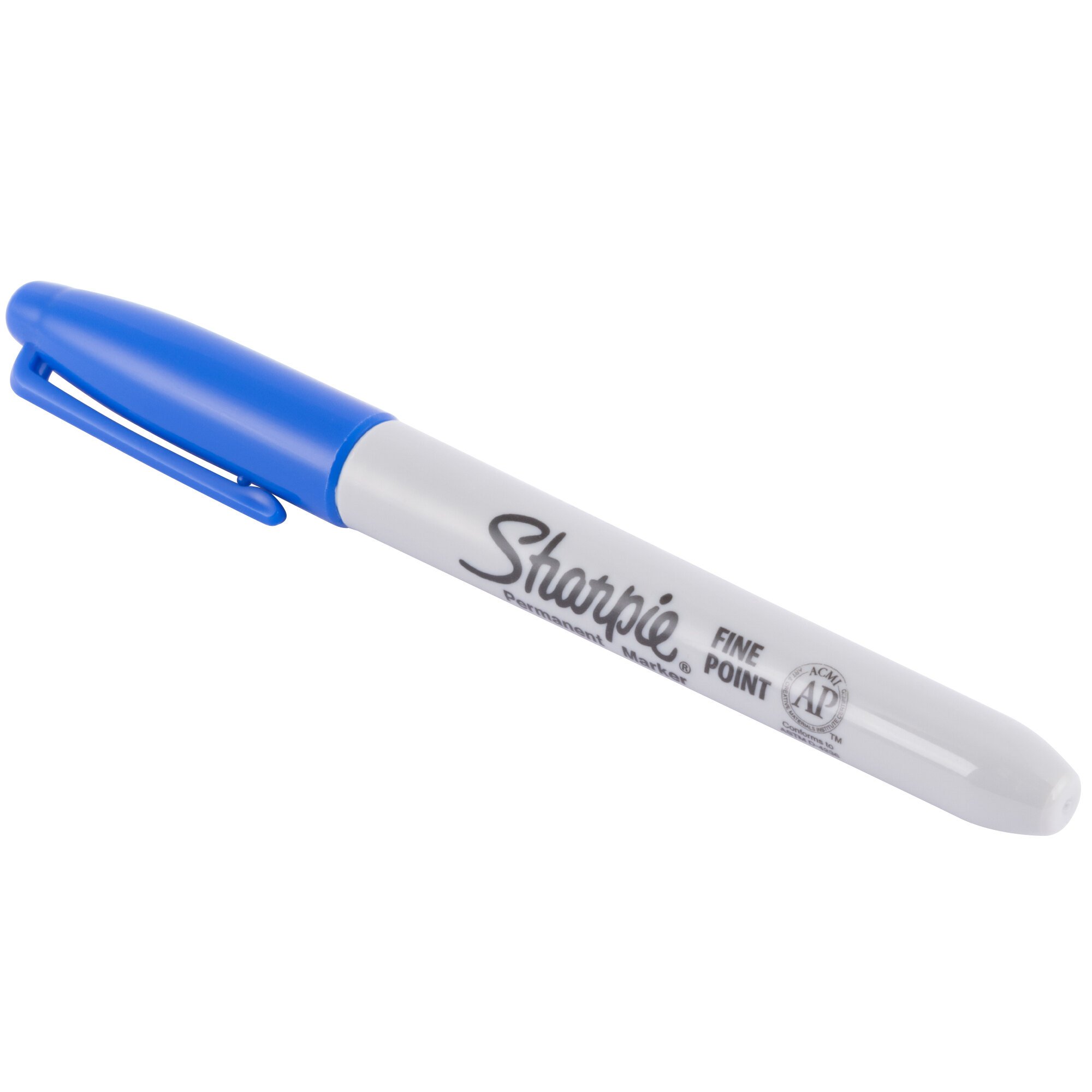 Sharpie 30003 Blue Fine Point Permanent Marker - 12/Box