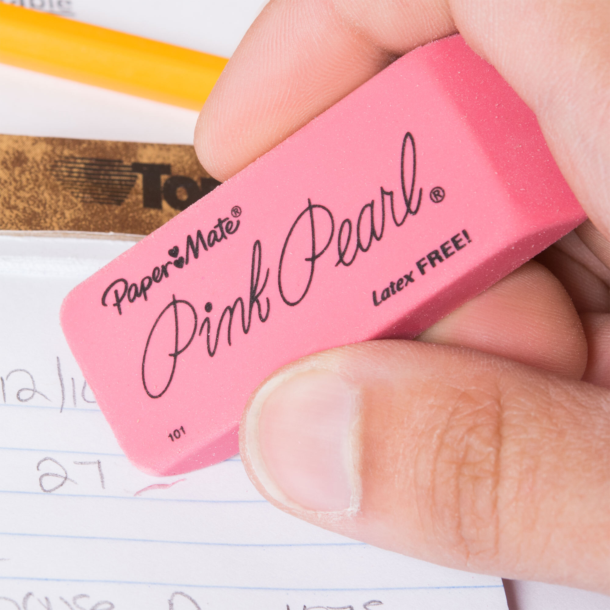 Paper Mate 70521 Large Pink Pearl Eraser - 12/Pack