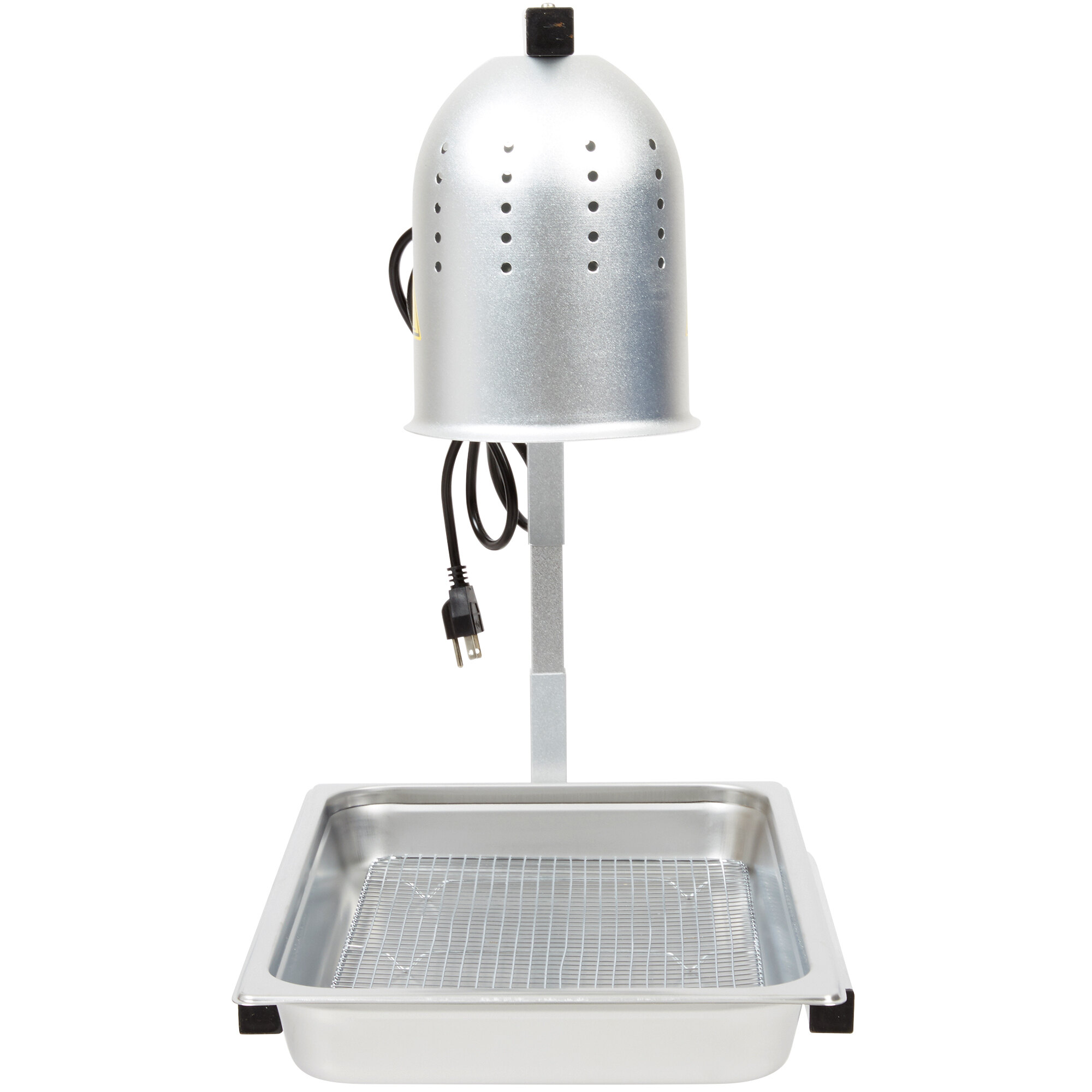 Avantco Silver 2 Bulb Free Standing Heat Lamp / Food Warmer with Pan