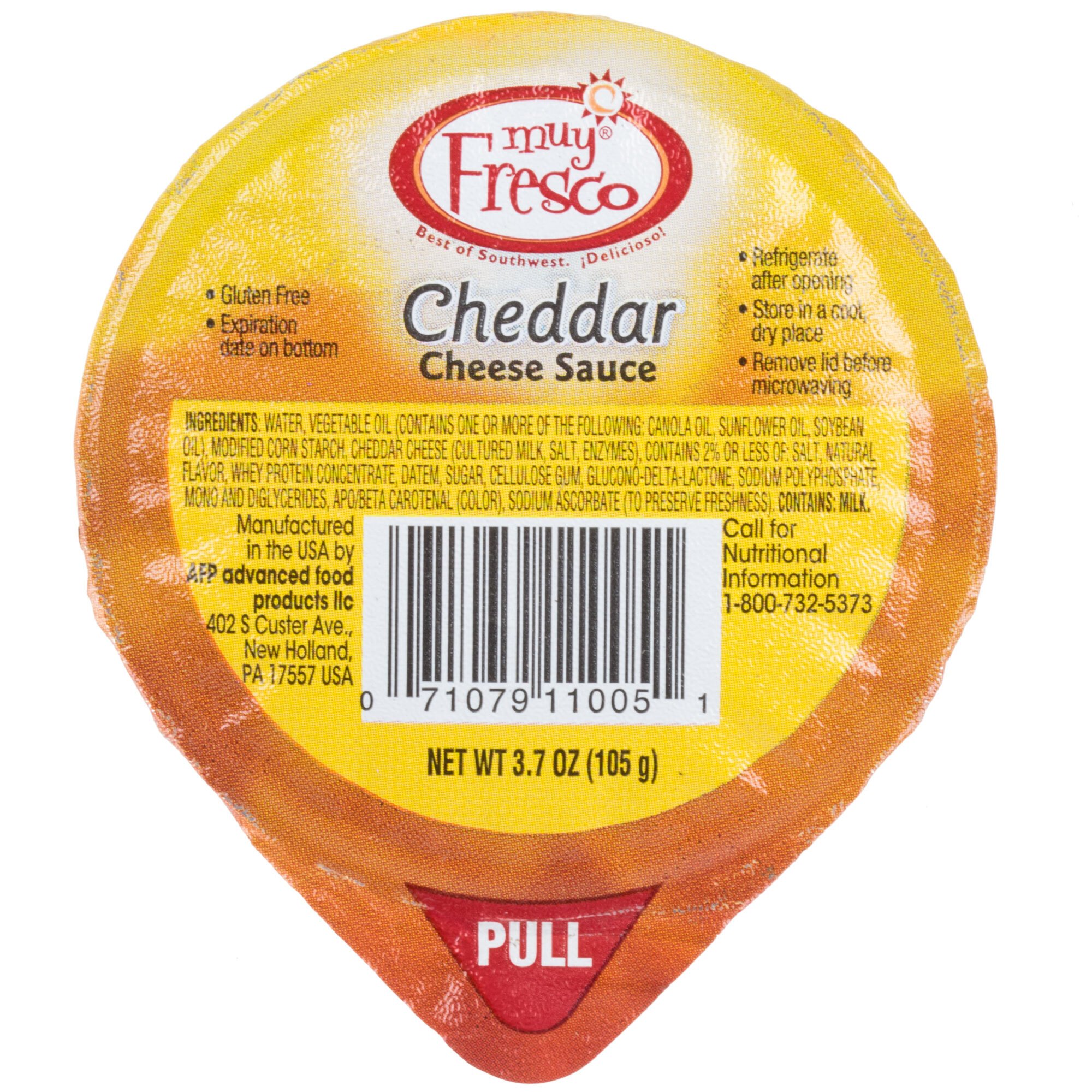 Muy Fresco 3.8 oz. Microwavable Cheddar Cheese Sauce Cup - 30/Case