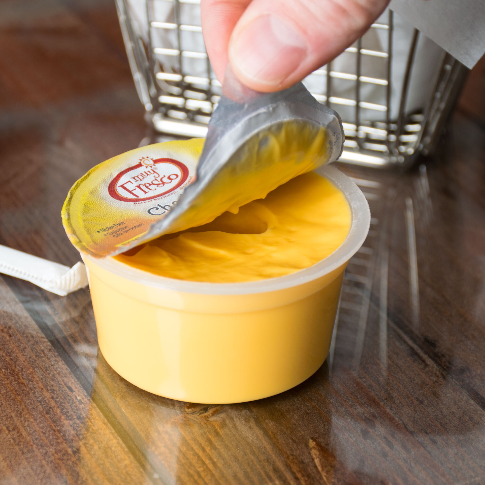 Muy Fresco 3.8 oz. Microwavable Cheddar Cheese Sauce Cup 30/Case