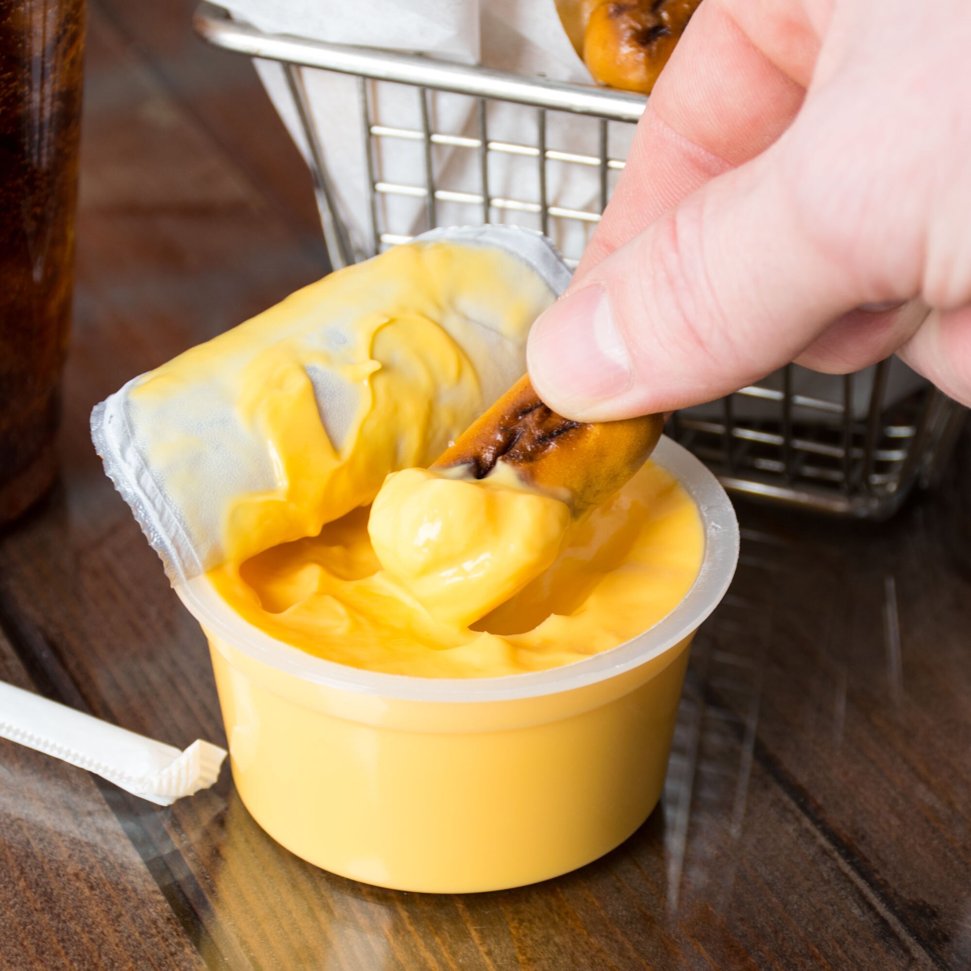 Muy Fresco 3.8 oz. Microwavable Cheddar Cheese Sauce Cup 30/Case
