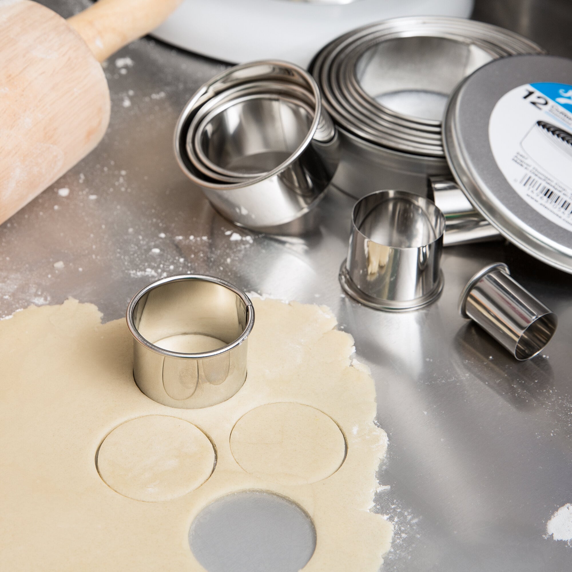 Ateco 5457 12Piece Stainless Steel Round Plain Cutter Set