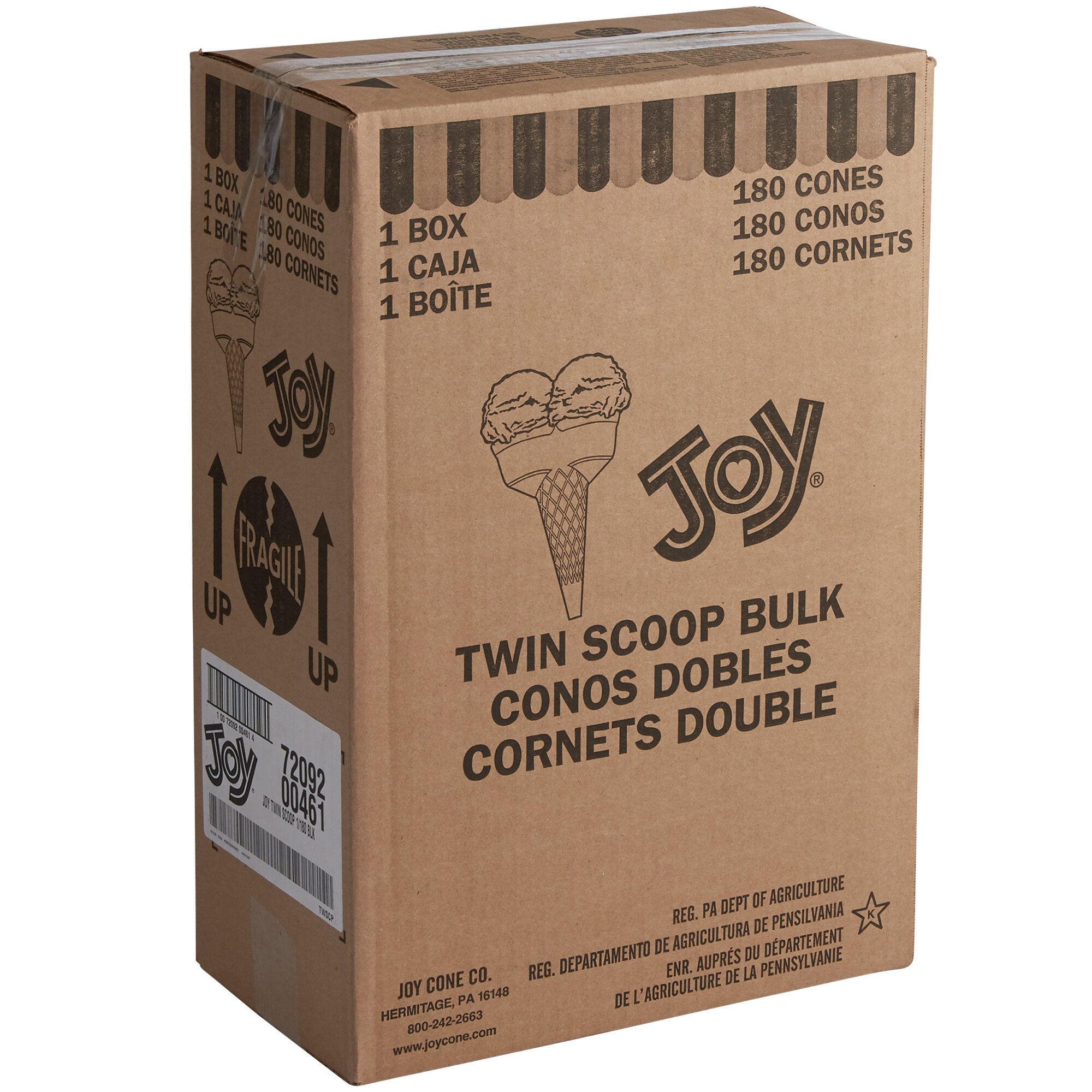 Joy Cake Twin Scoops Ice Cream Cone 180/Case