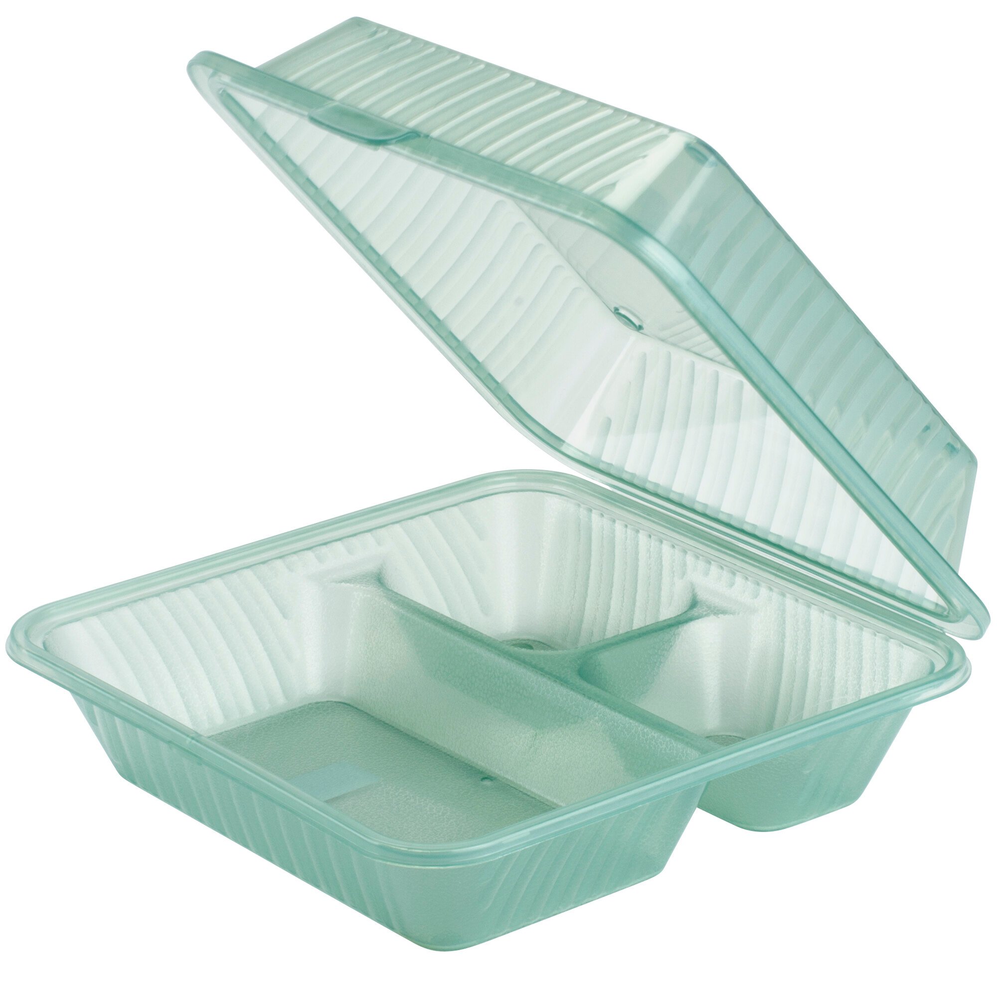 GET EC09 9" x 9" x 3 1/2" Jade Green Customizable Reusable EcoTakeouts Container