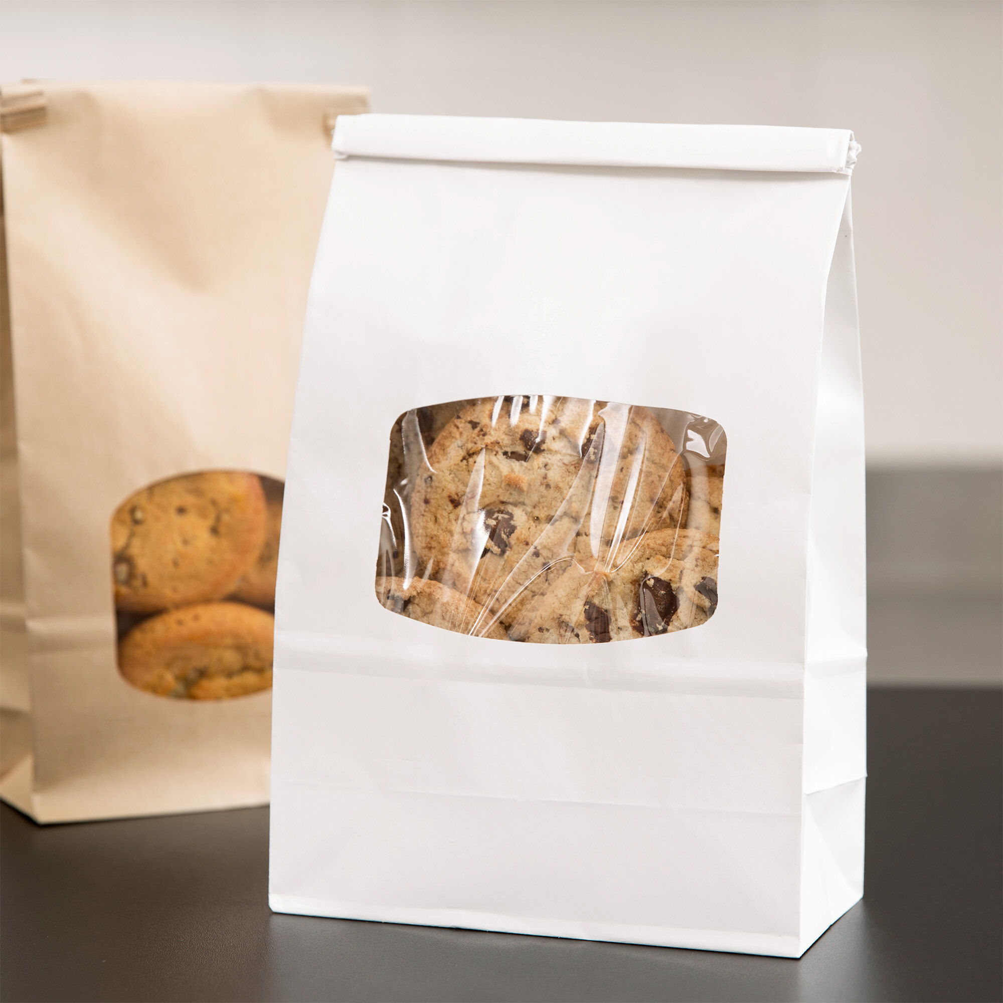 1 lb. White Customizable Paper Cookie / Coffee / Donut Bag with Window