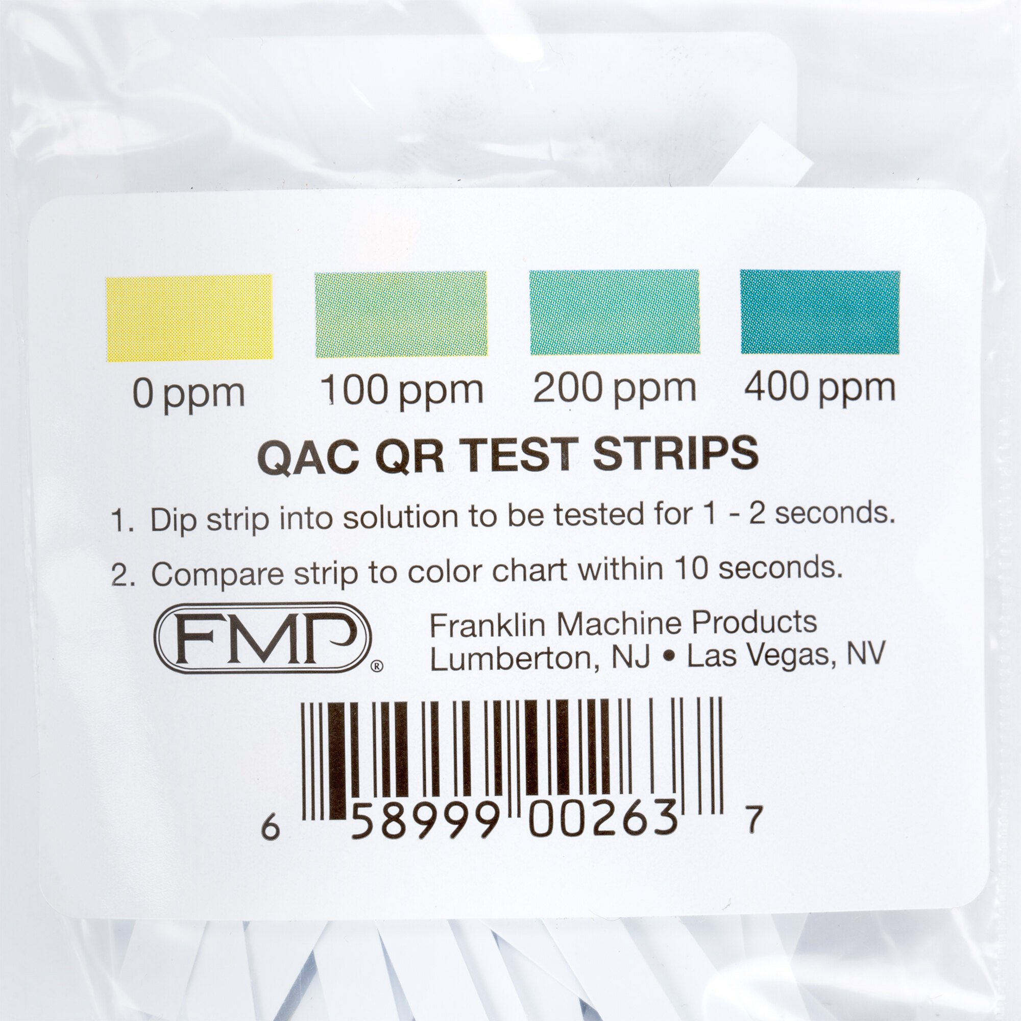 Fmp 142 1363 Quaternary Ammonia Sanitizer Test Strip Tape 100bag