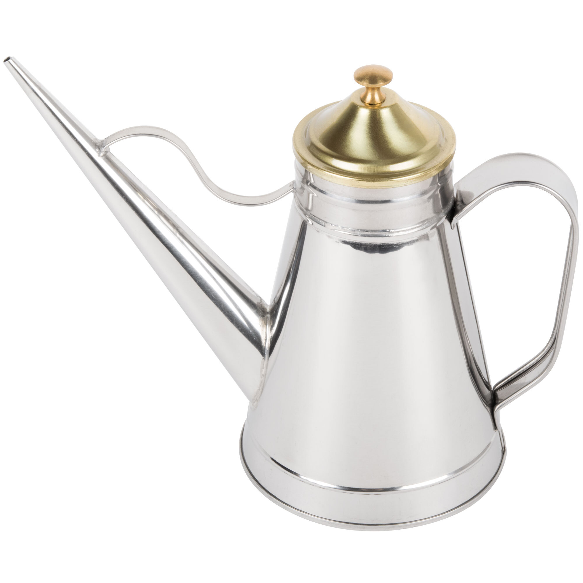 24 oz. Olive Oil Cruet w/ Brass Knob & Cover | WebstaurantStore