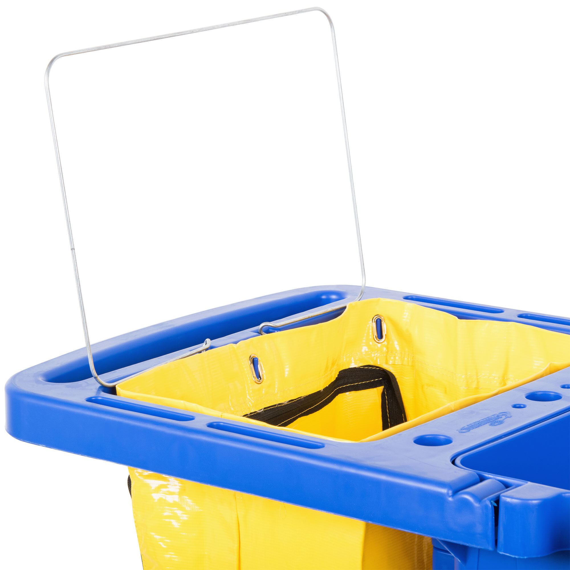Continental 184BL Blue Janitor Cart with Vinyl Bag