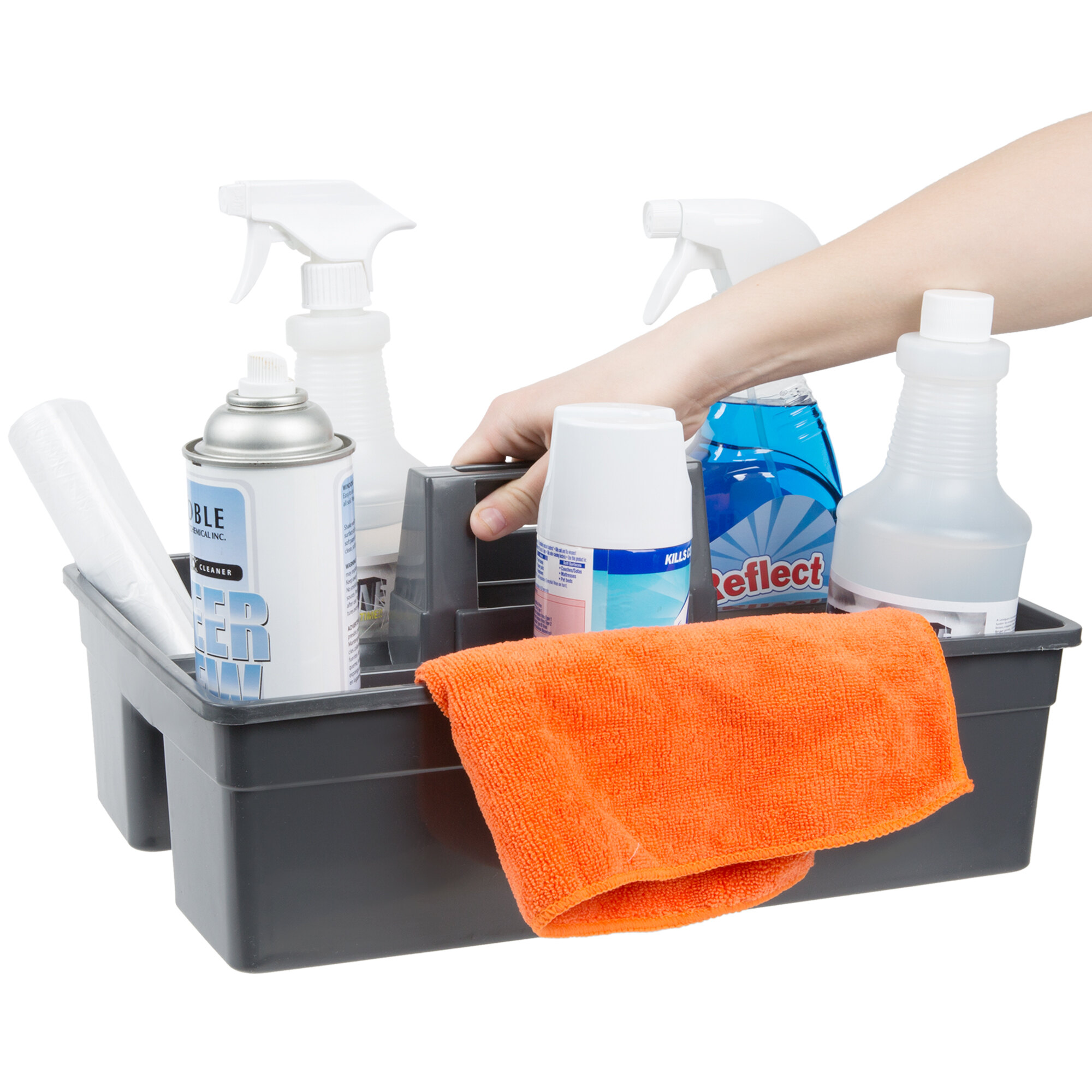 Lavex Janitorial Plastic Cleaning Caddy, Gray, 16L x 11W