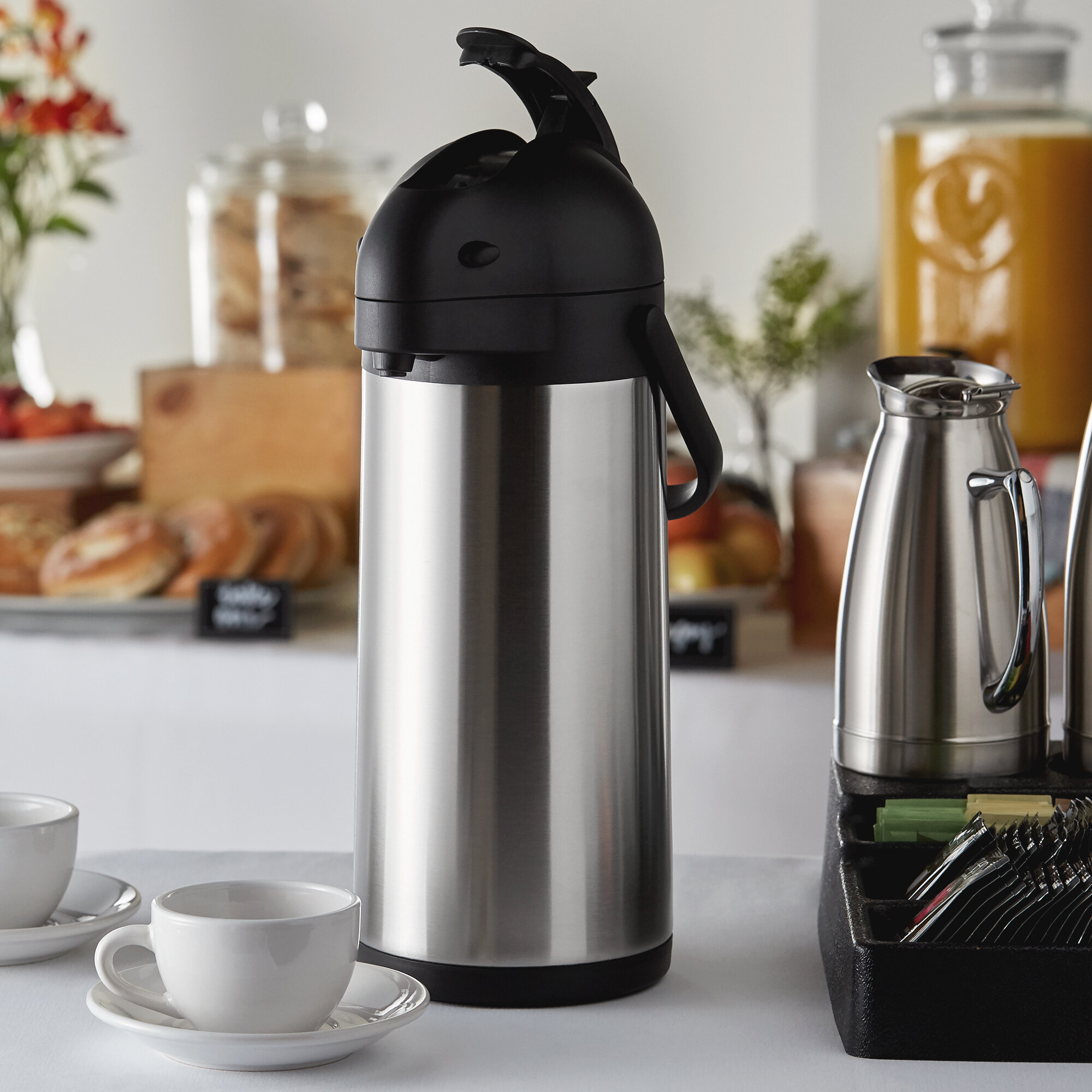 Stainless Steel Coffee Airpot - 3 Liter | WebstaurantStore