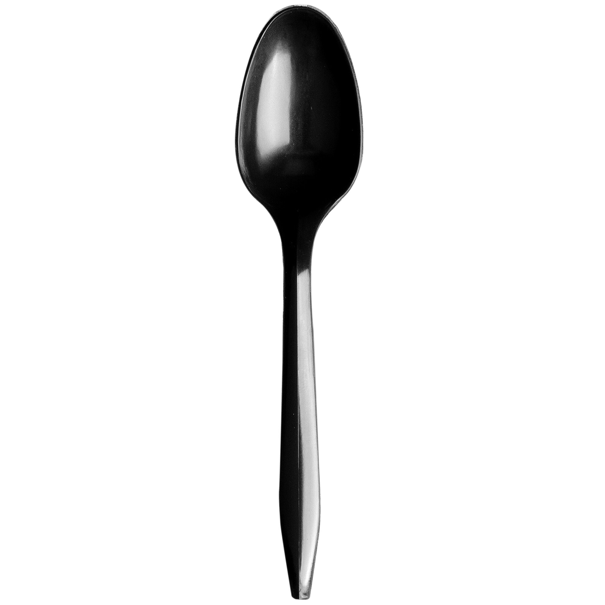Choice Medium Weight Black Plastic Teaspoon 100/Pack