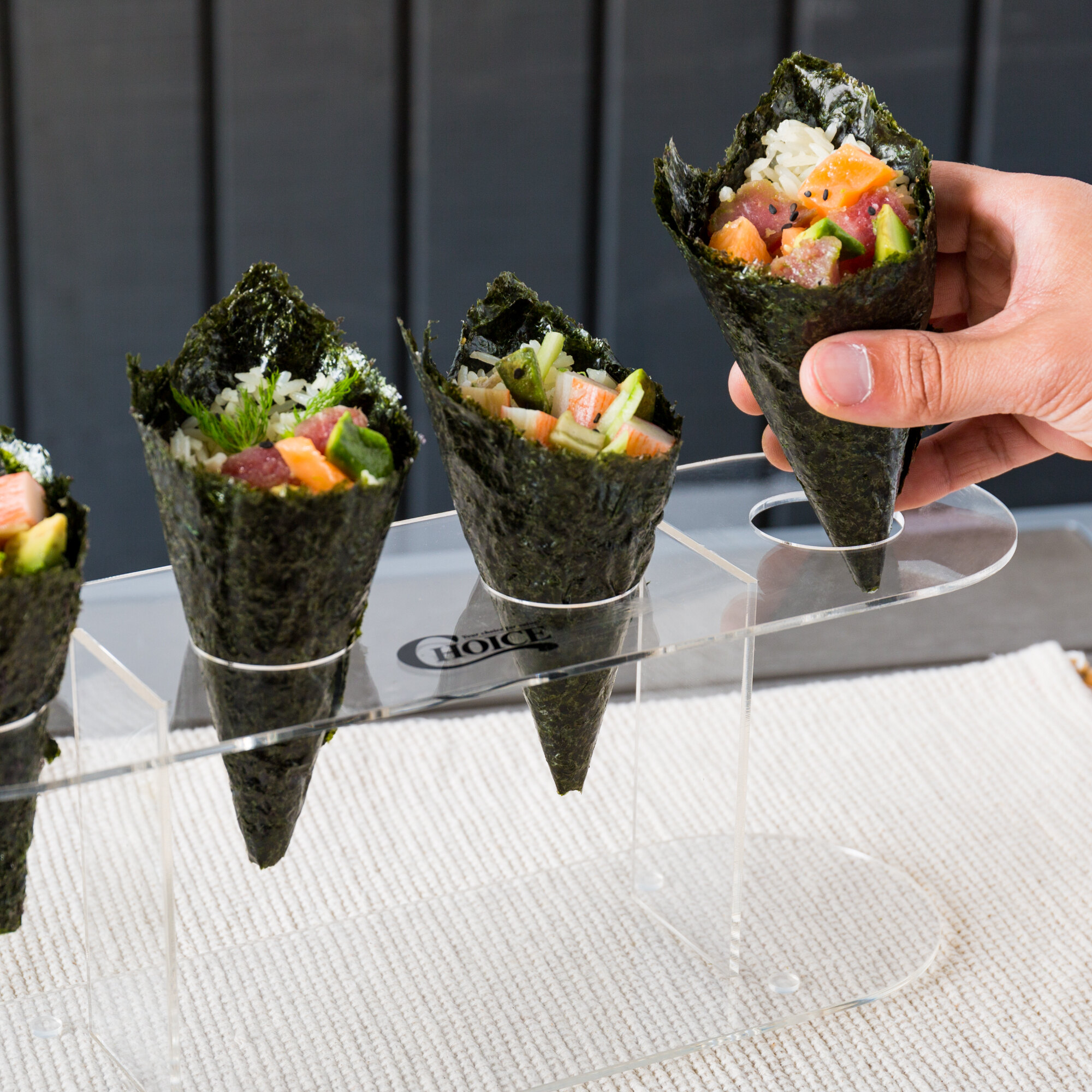 Choice 4 Hole Acrylic Ice Cream / French Fry Cone Holder